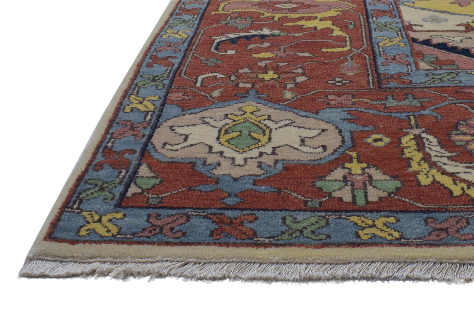 Red Wool Rug 9' X 12' Persian Hand Knotted Serapi Oriental Large Carpet   7864195350677