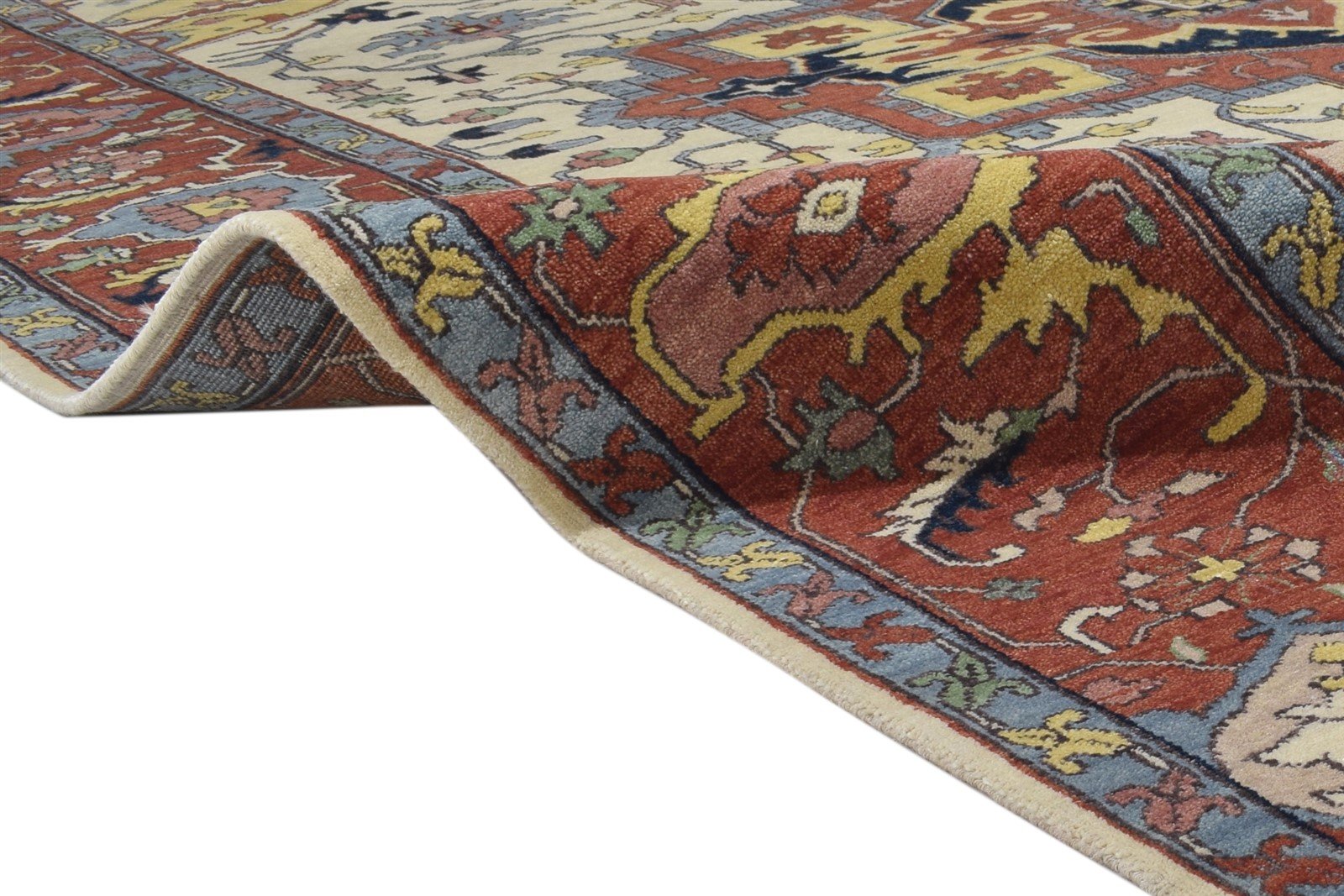 Red Wool Rug 9' X 12' Persian Hand Knotted Serapi Oriental Large Carpet   7864195350677