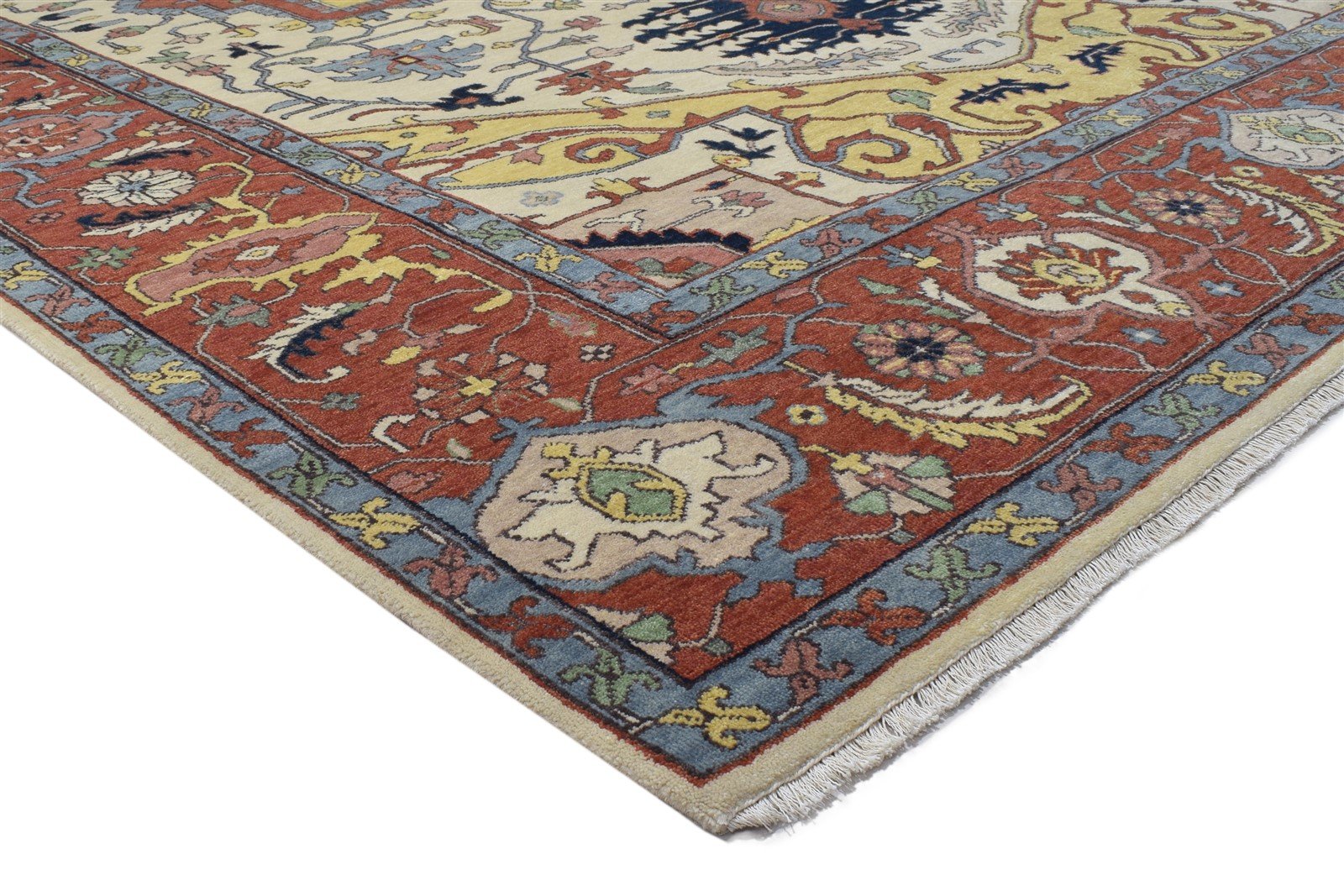 Red Wool Rug 9' X 12' Persian Hand Knotted Serapi Oriental Large Carpet   7864195350677