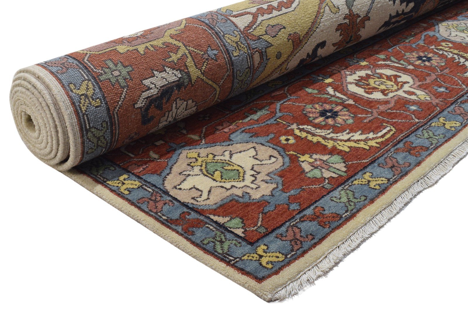 Red Wool Rug 9' X 12' Persian Hand Knotted Serapi Oriental Large Carpet   7864195350677