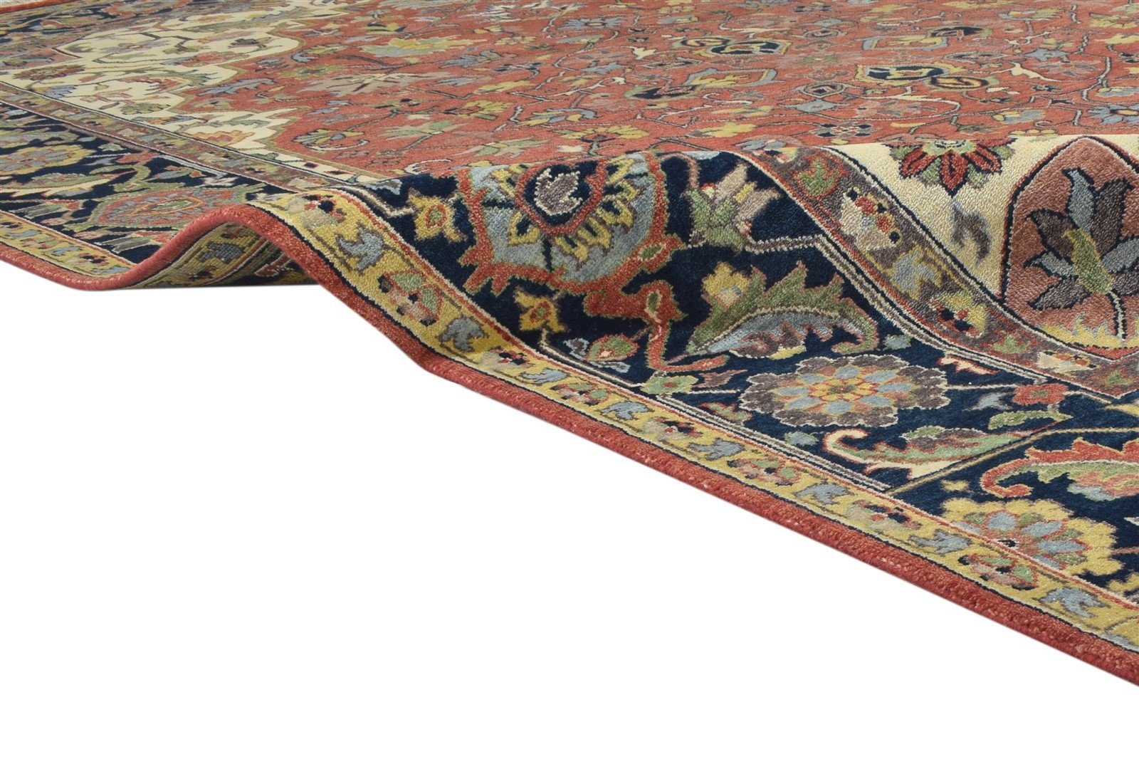 Red Wool Rug 9' X 12' Persian Hand Knotted Serapi Oriental Large Carpet   7864203018389