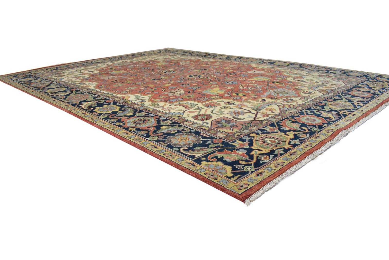 Red Wool Rug 9' X 12' Persian Hand Knotted Serapi Oriental Large Carpet   7864203018389