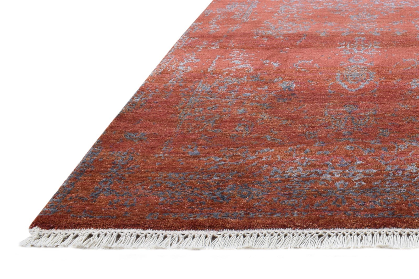 Red Wool / Silk Rug 3' X 4' Modern Hand Knotted Oriental Abstract Small Carpet   7864588533909
