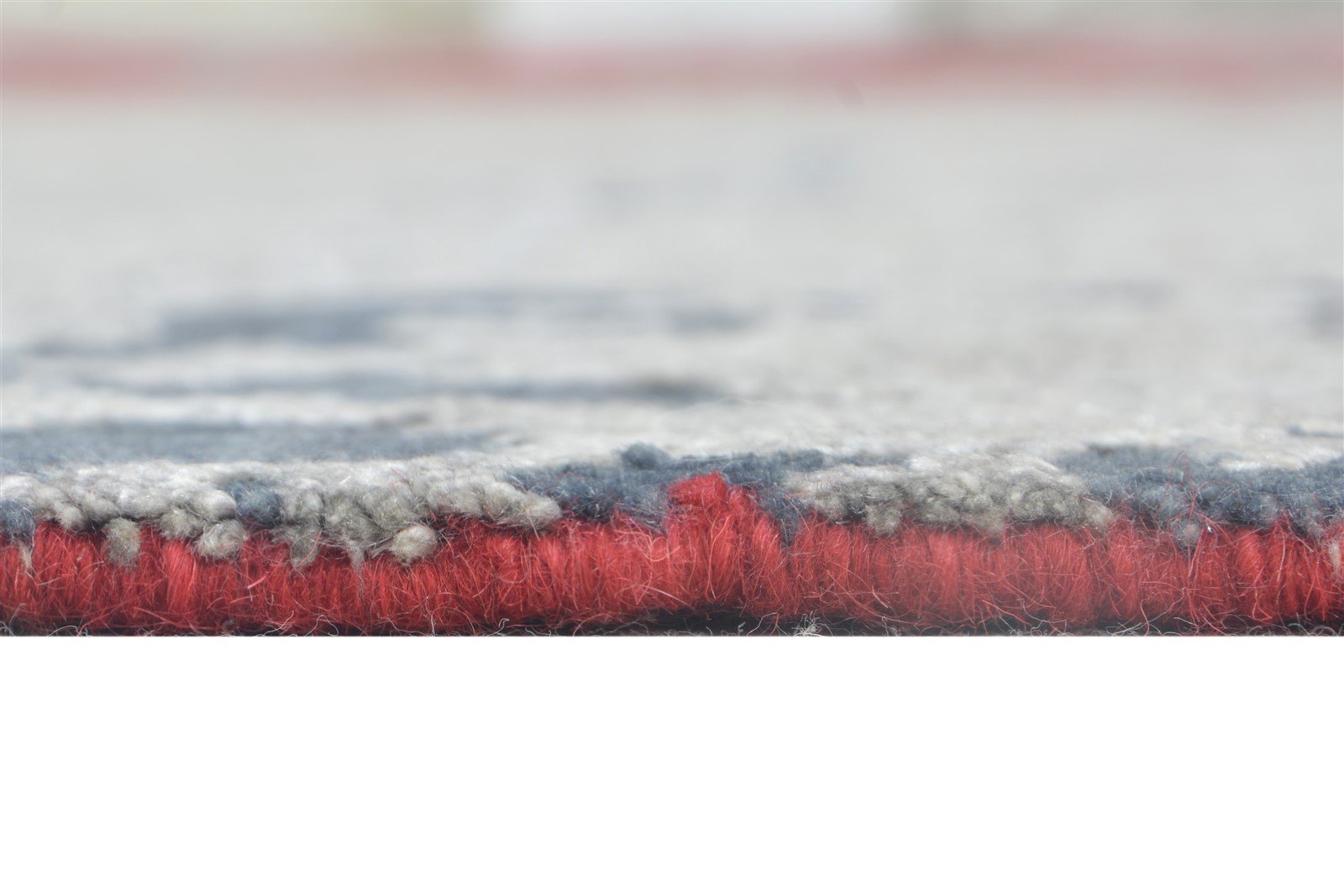 Red Wool / Silk Rug 8' X 10' Modern Hand Knotted Indian Abstract Large Carpet   7864363057301
