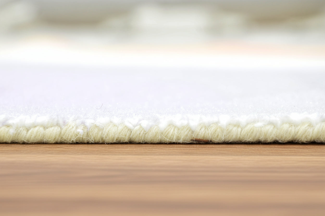 Retro Sage Green Pastel Rainbow Wave Area Rug – Handmade Kids Nursery Soft Rug   9032660582549