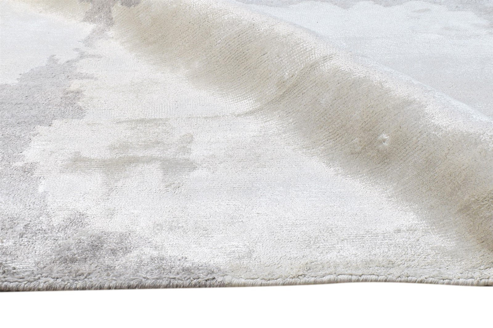 Rey Hand Knotted Grey Silk Rug 6X9 Modern Scandinavian Abstract   7865110593685
