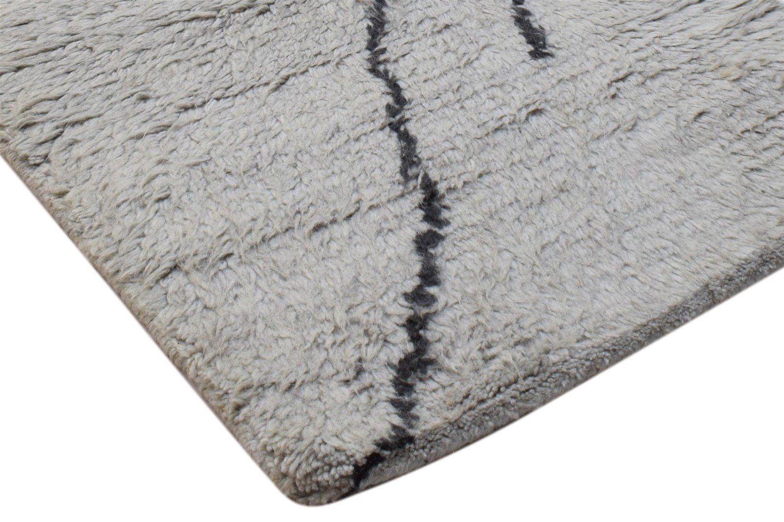 Robby 2' X 3' Rug Wool Ivory Modern Hand Knotted Moroccan Trellis   7860704247957