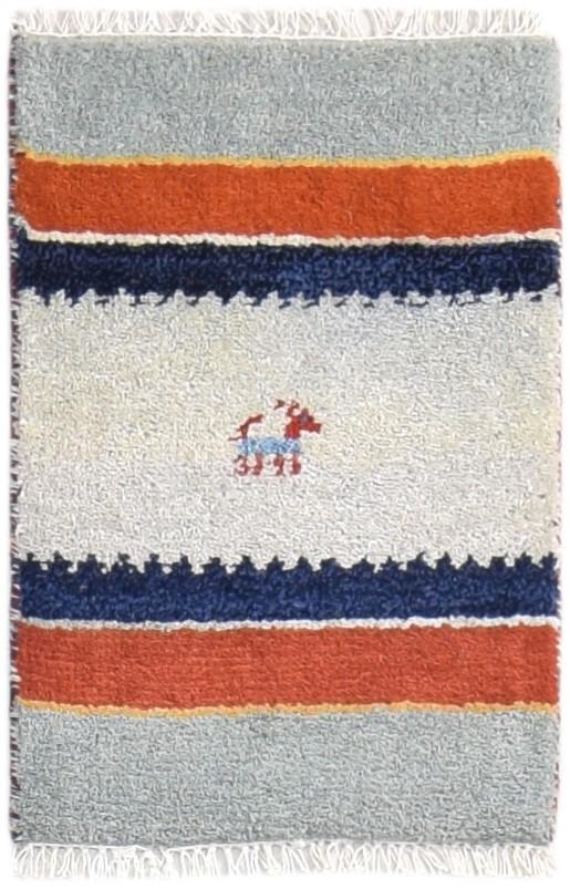 Roselin Hand Knotted Grey Wool Rug 1' X 2' Southwestern American Tribal   7865091162261