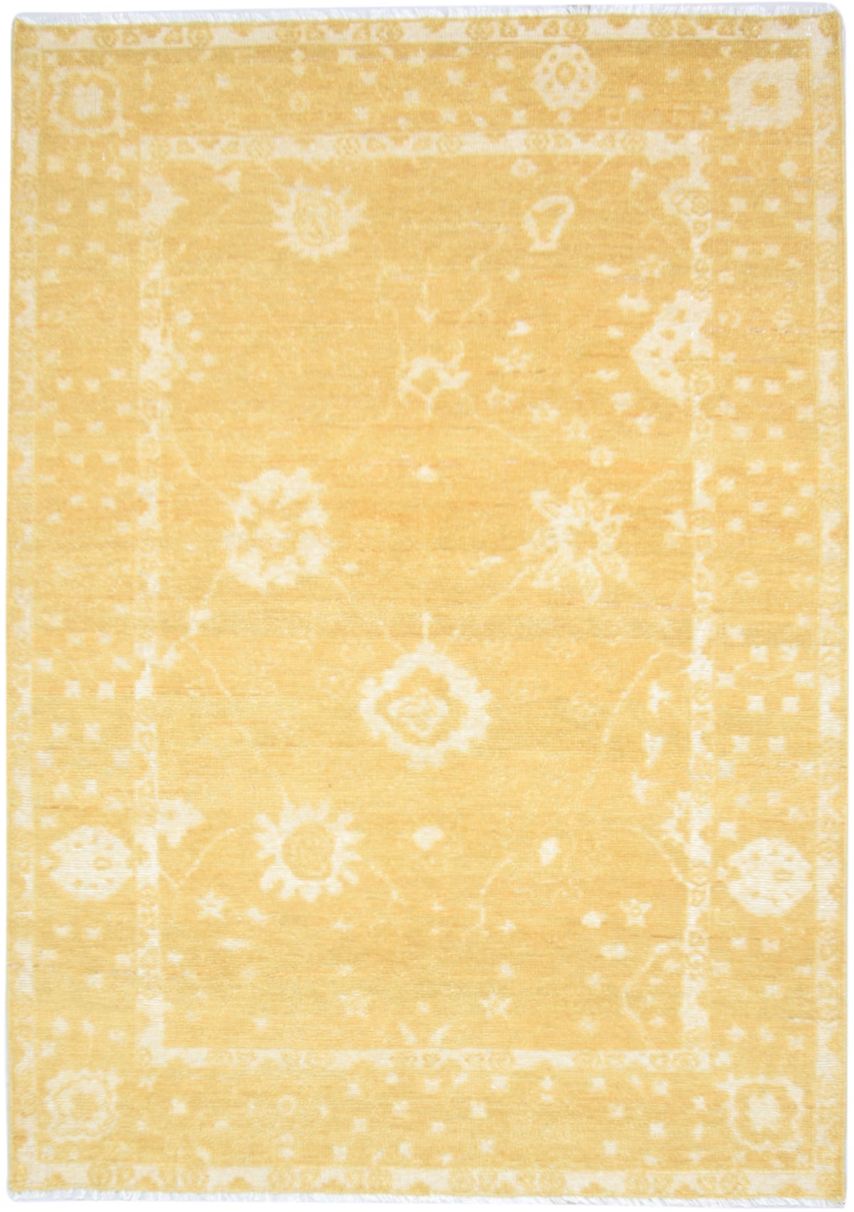 Rudra Golden Yellow Hand-Knotted Wool Oushak Rug   8905183035541