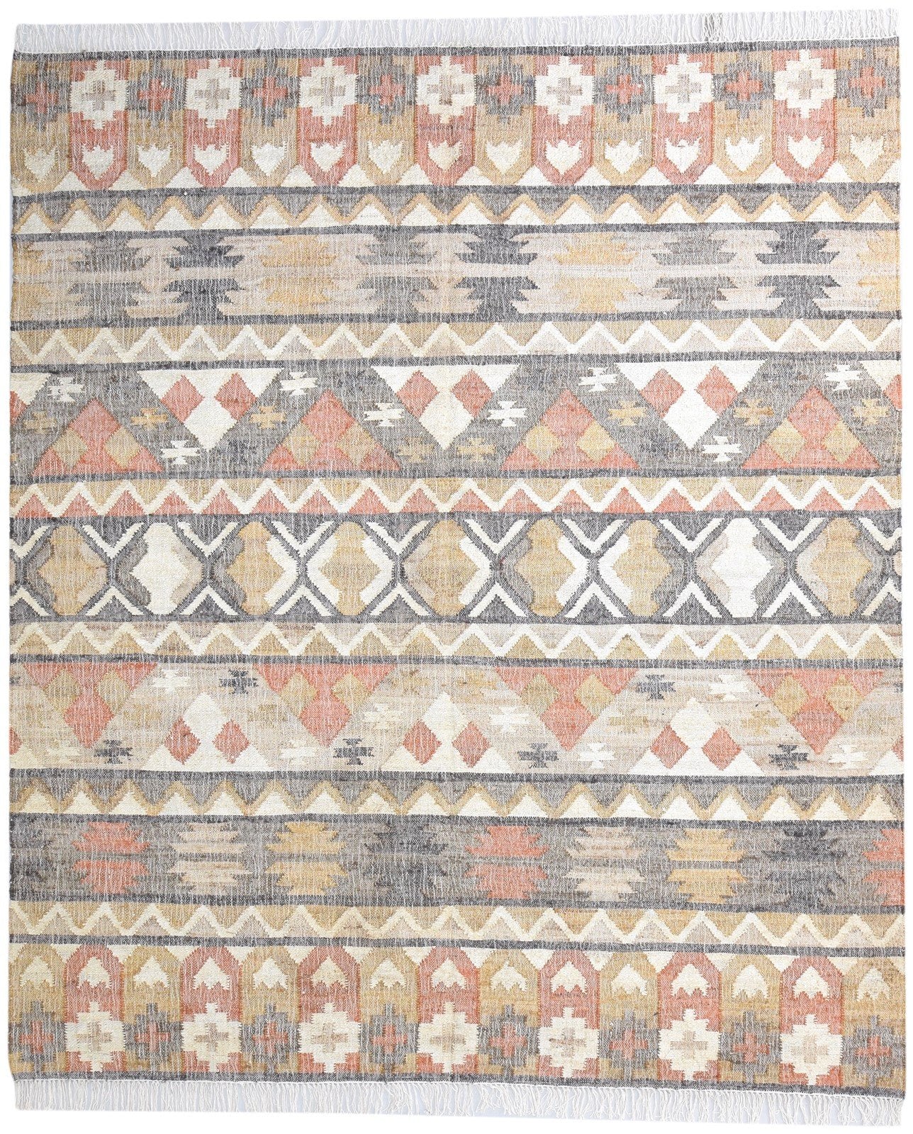 Rust Jute Rug 9' X 10' Tribal Hand Woven Southwestern Modern Large Carpet   7865141100693