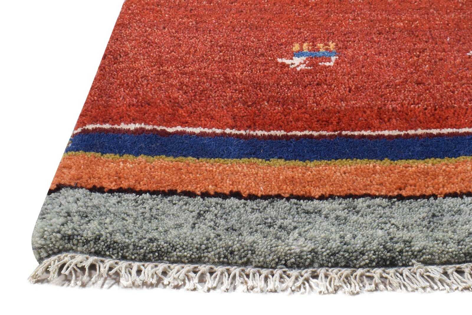 Rust Wool Rug 1' X 2' Southwestern Hand Knotted American Tribal Small Carpet   7865057869973