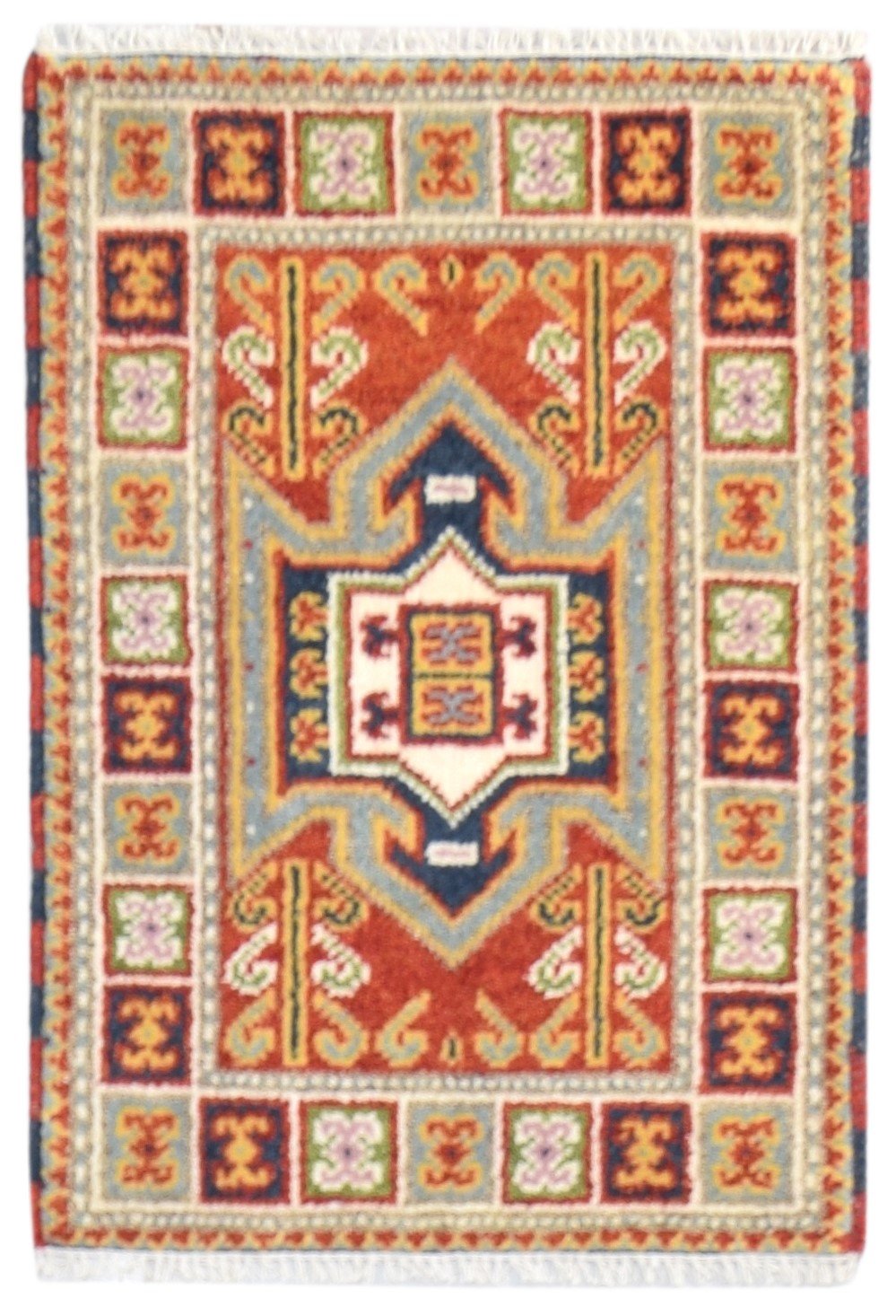 Rust Wool Rug 2' X 3' Persian Hand Knotted Kazak Oriental Small Carpet   7864503271573