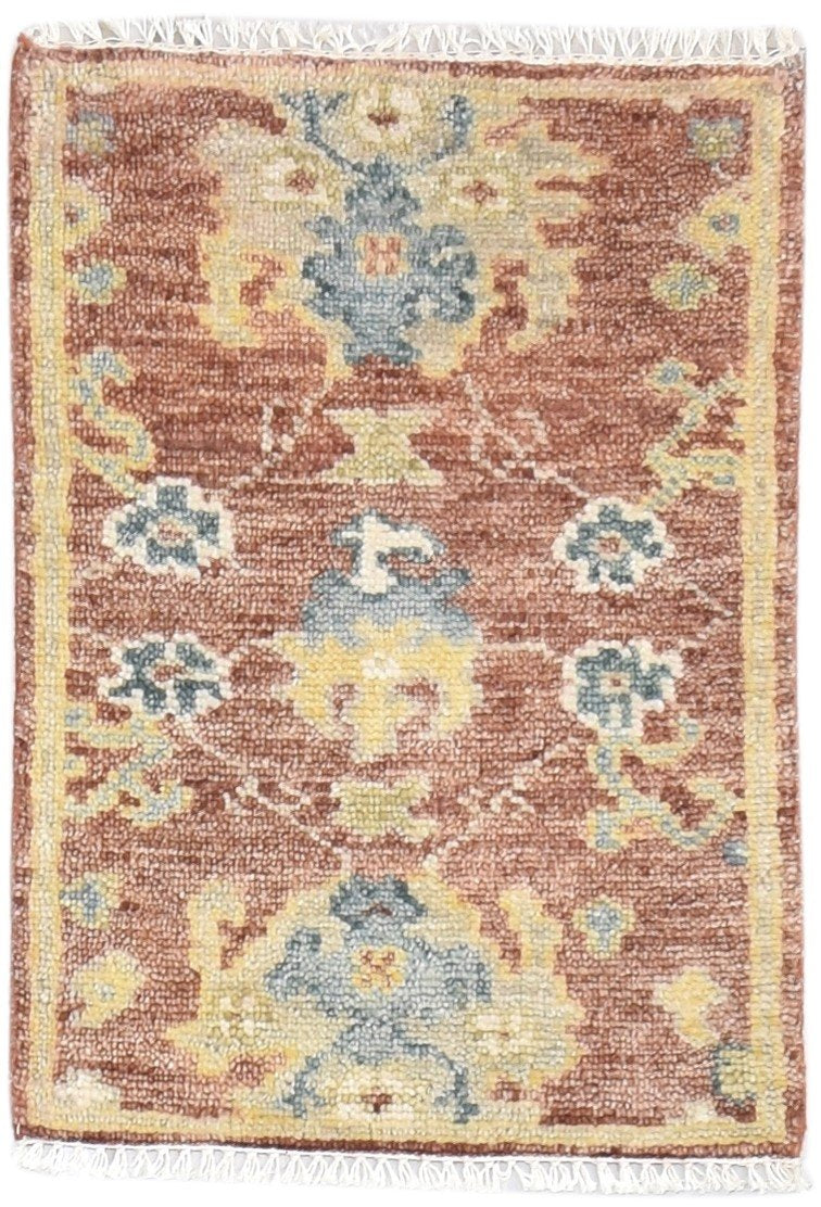 Rust Wool Rug 2' X 3' Persian Hand Knotted Oushak Oriental Small Carpet   7864326815893