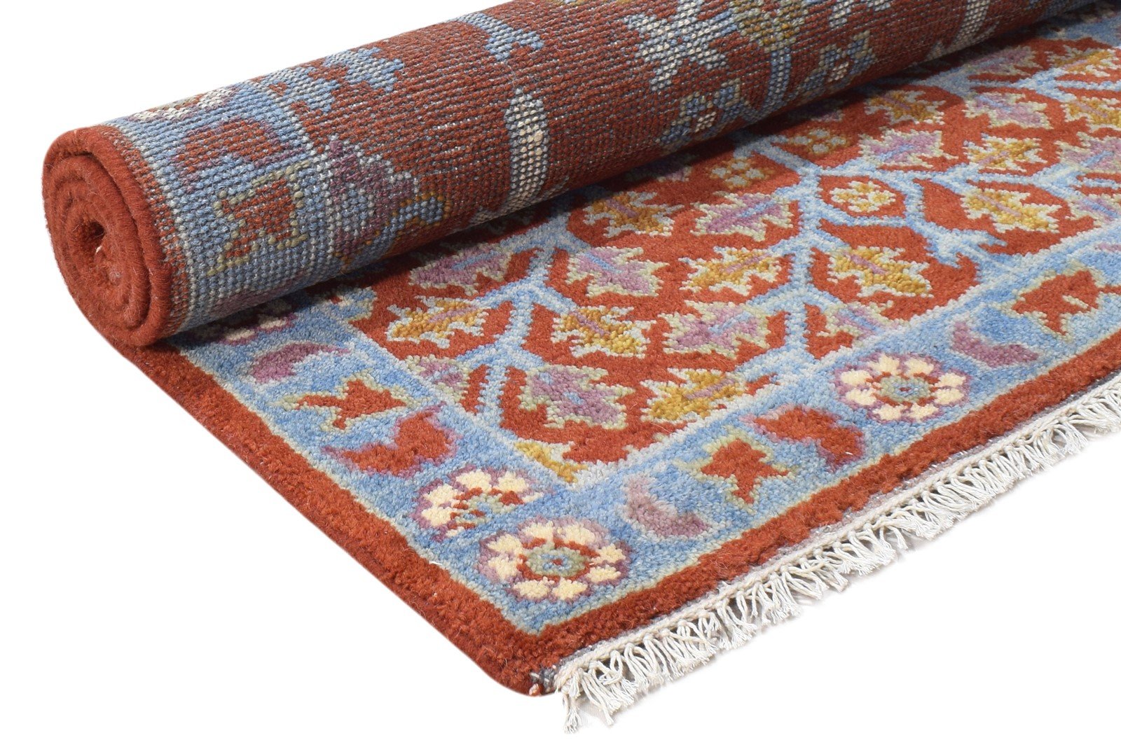 Blisse Rust Wool Rug 3' X 5' Persian Hand Knotted Mughal Oriental   7865093259413