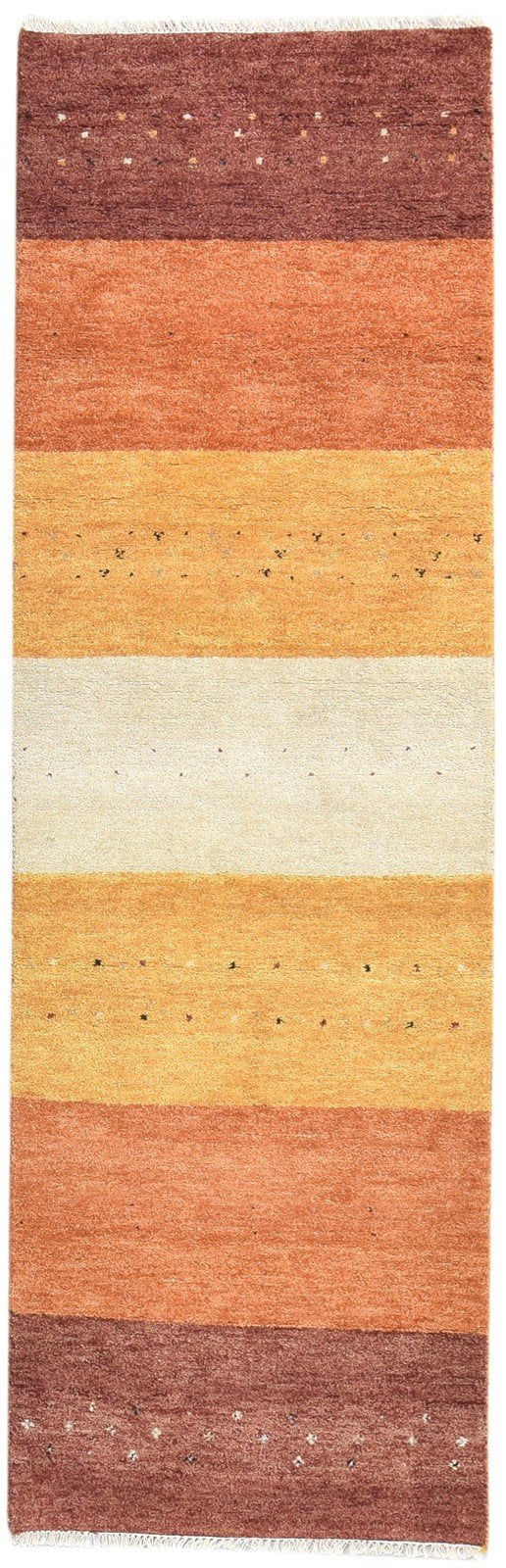 Rust Wool Rug 3' X 8' Southwestern Hand Knotted Gabbeh Striped Small Runner   7865065767061