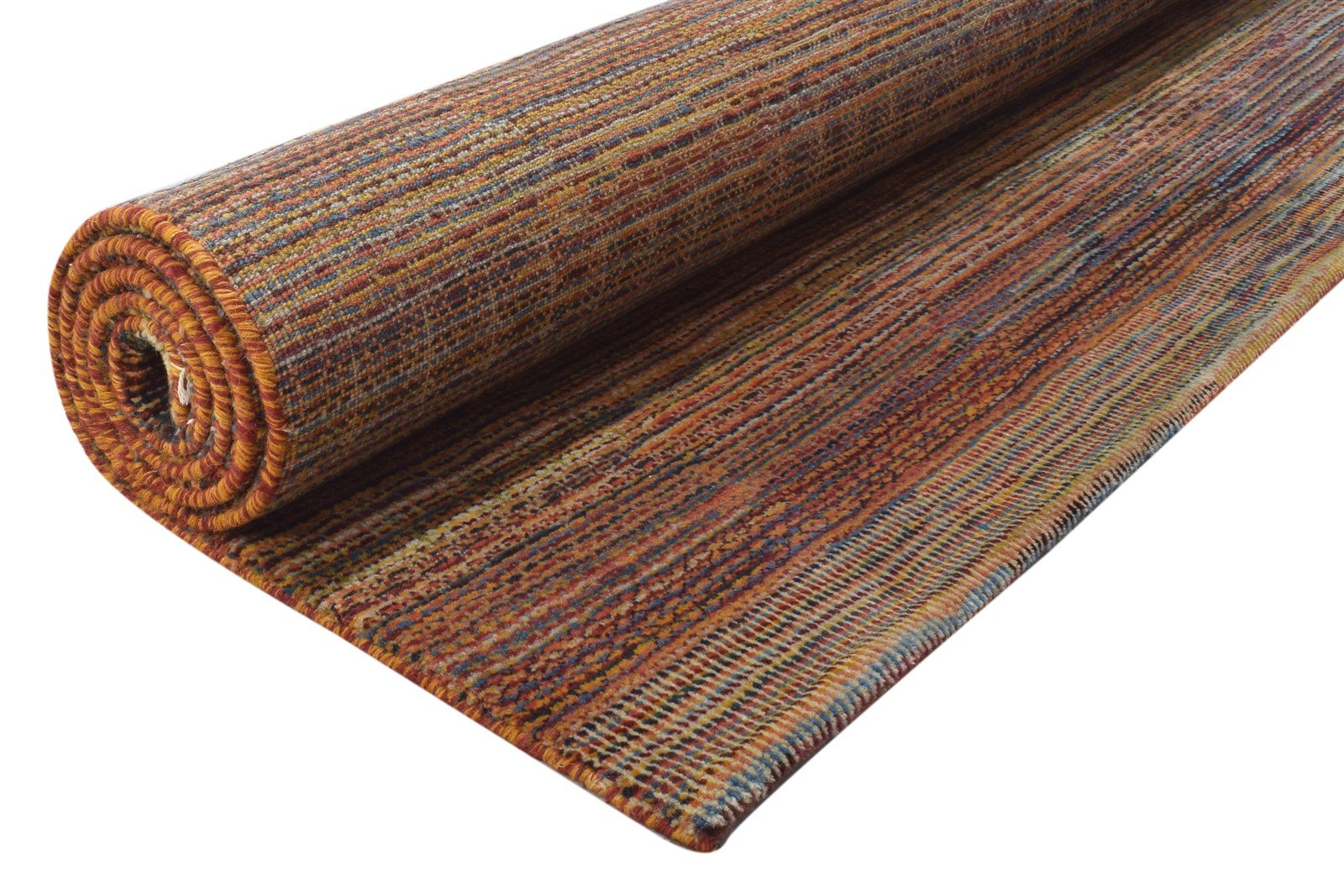 Rust Wool Rug 5' X 8' Modern Hand Knotted Bohemian Striped Room Size Carpet   7864174215317