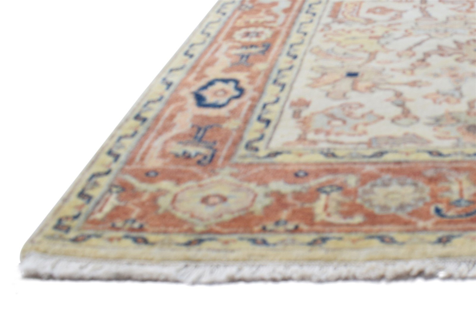 Rust Wool Rug 6' X 6' Persian Hand Knotted Nain Oriental Room Size Carpet   7864996659349