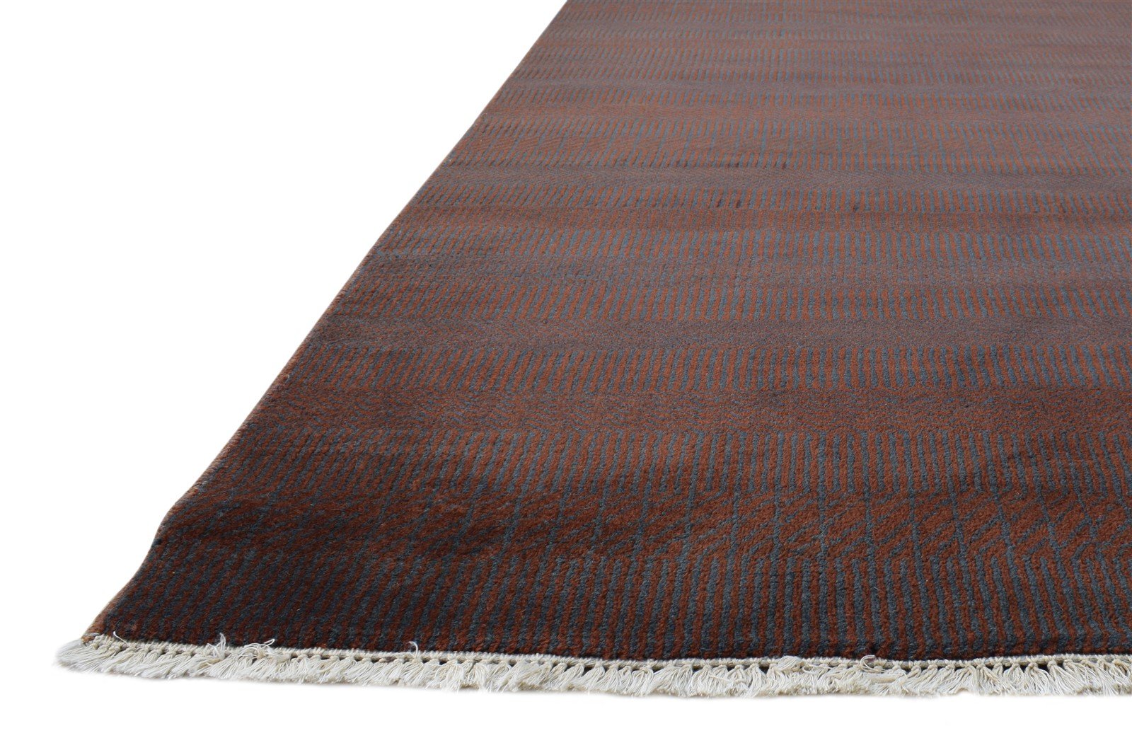 Rust Wool Rug 6' X 9' Modern Hand Knotted Agra Grass Trellis Room Size Carpet   7865149390997