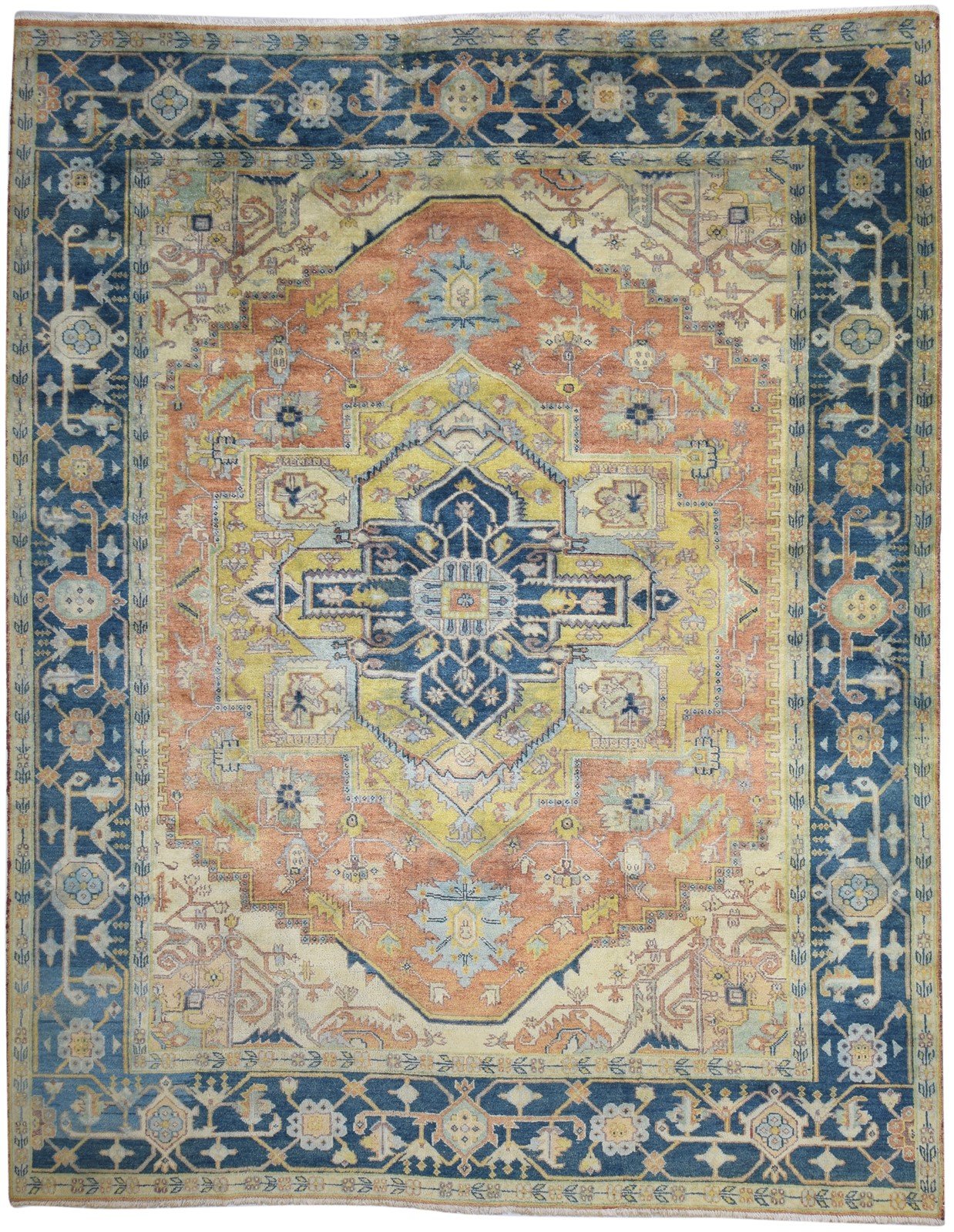 Rust Wool Rug 9X12 Persian Hand Knotted Heriz-Indian Oriental Extra Large Carpet   7865010454677
