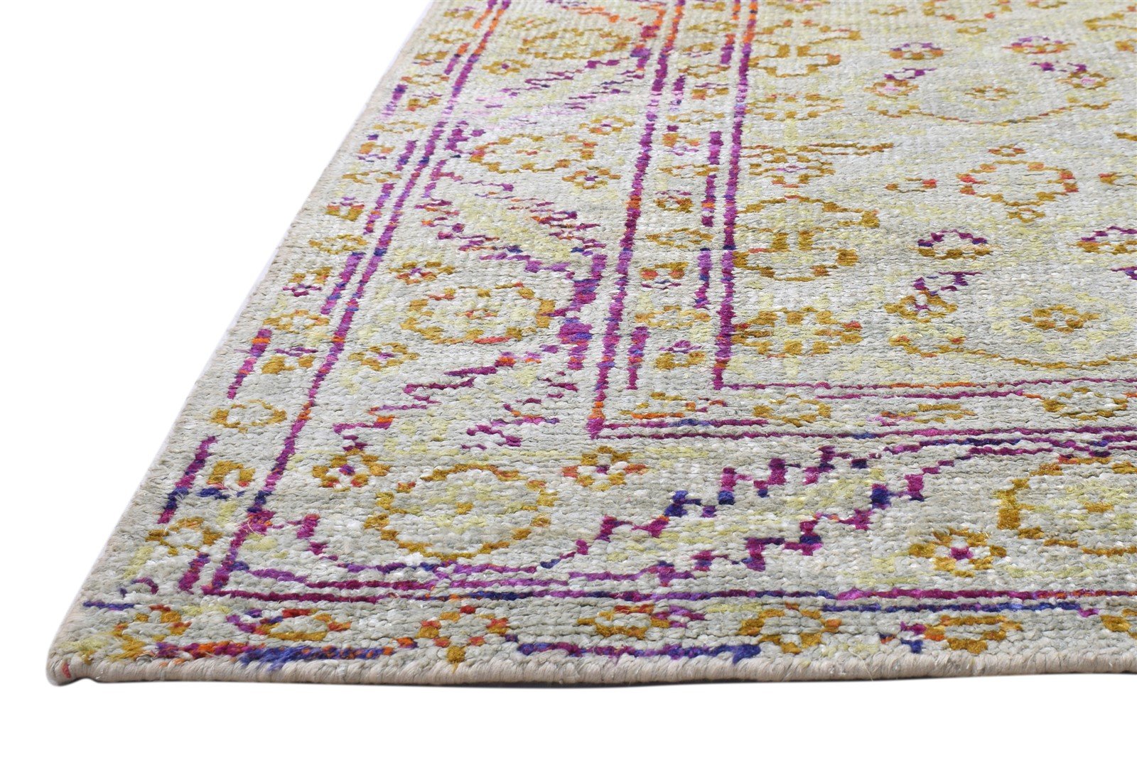 Sage Silk Rug 5' X 8' Modern Hand Knotted Bohemian Oriental Room Size Carpet   7864097898645