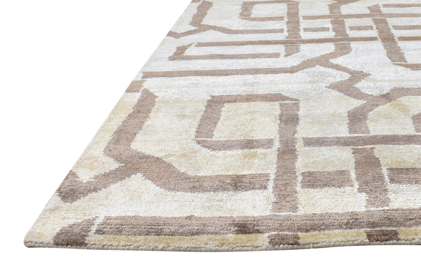 Sage Silk Rug 6' X 9' Modern Hand Knotted Moroccan Geometric Room Size Carpet   7865070747797