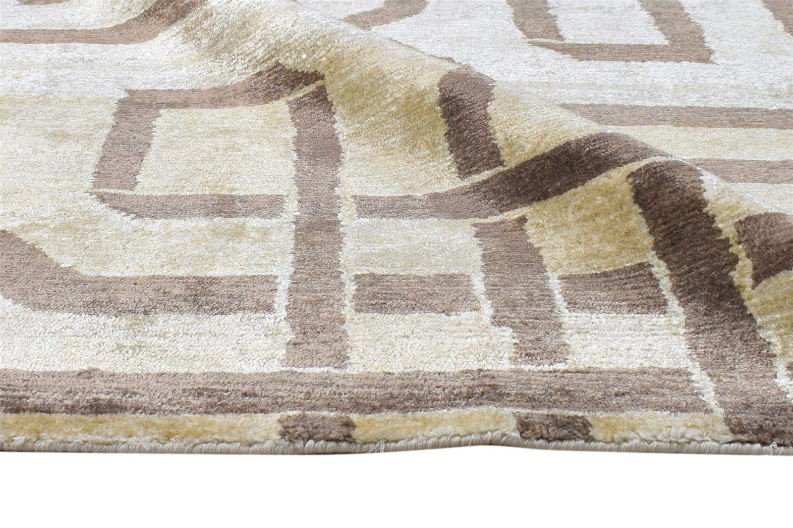 Sage Silk Rug 6' X 9' Modern Hand Knotted Moroccan Geometric Room Size Carpet   7865070747797