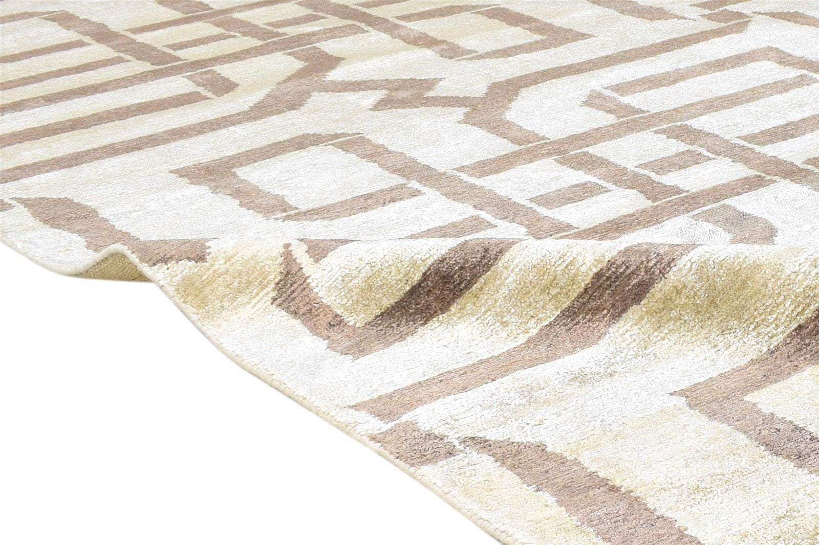 Sage Silk Rug 6' X 9' Modern Hand Knotted Moroccan Geometric Room Size Carpet   7865070747797