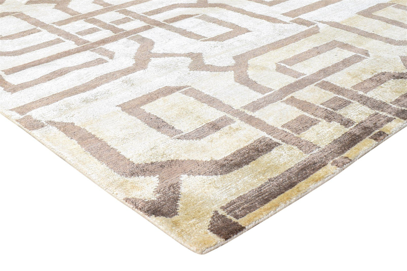 Sage Silk Rug 6' X 9' Modern Hand Knotted Moroccan Geometric Room Size Carpet   7865070747797