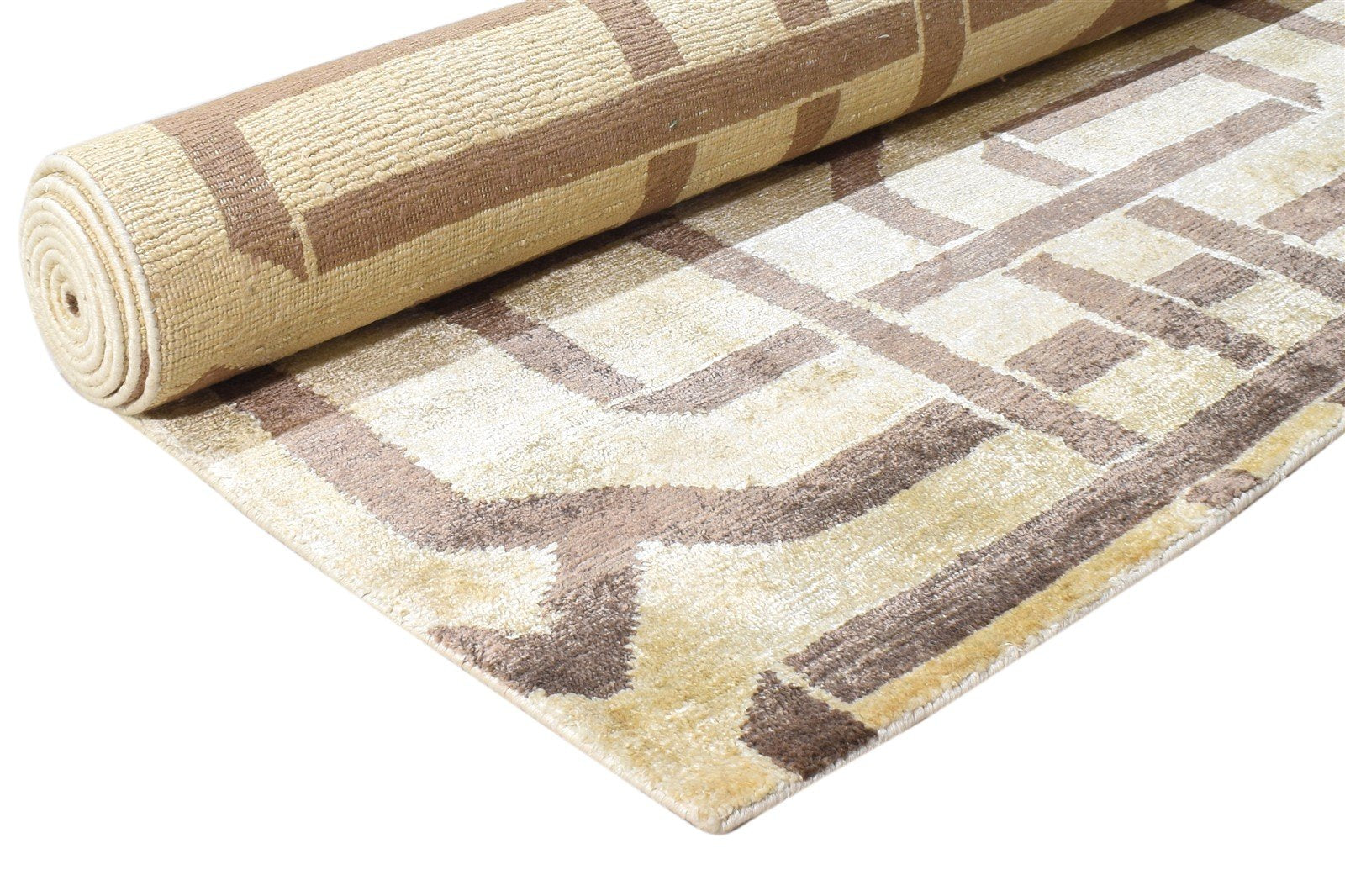Sage Silk Rug 6' X 9' Modern Hand Knotted Moroccan Geometric Room Size Carpet   7865070747797