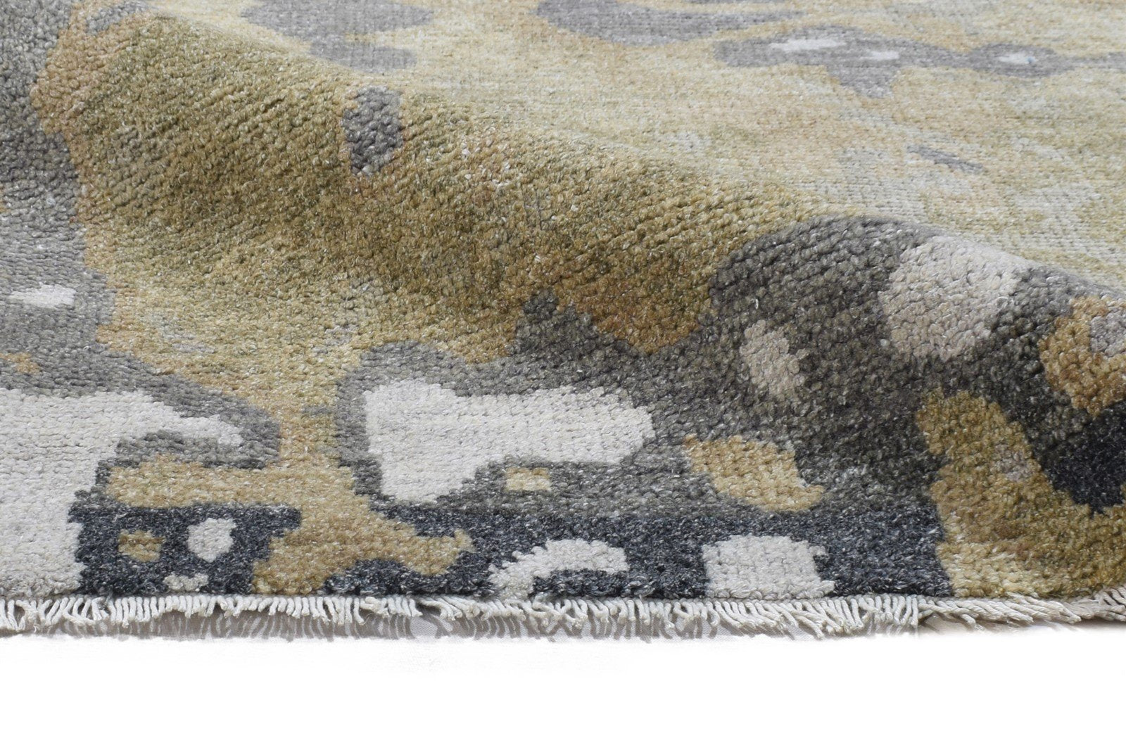 Sage Wool Rug 3' X 5' Modern Hand Knotted Scandinavian Abstract Small Carpet   7864321769621