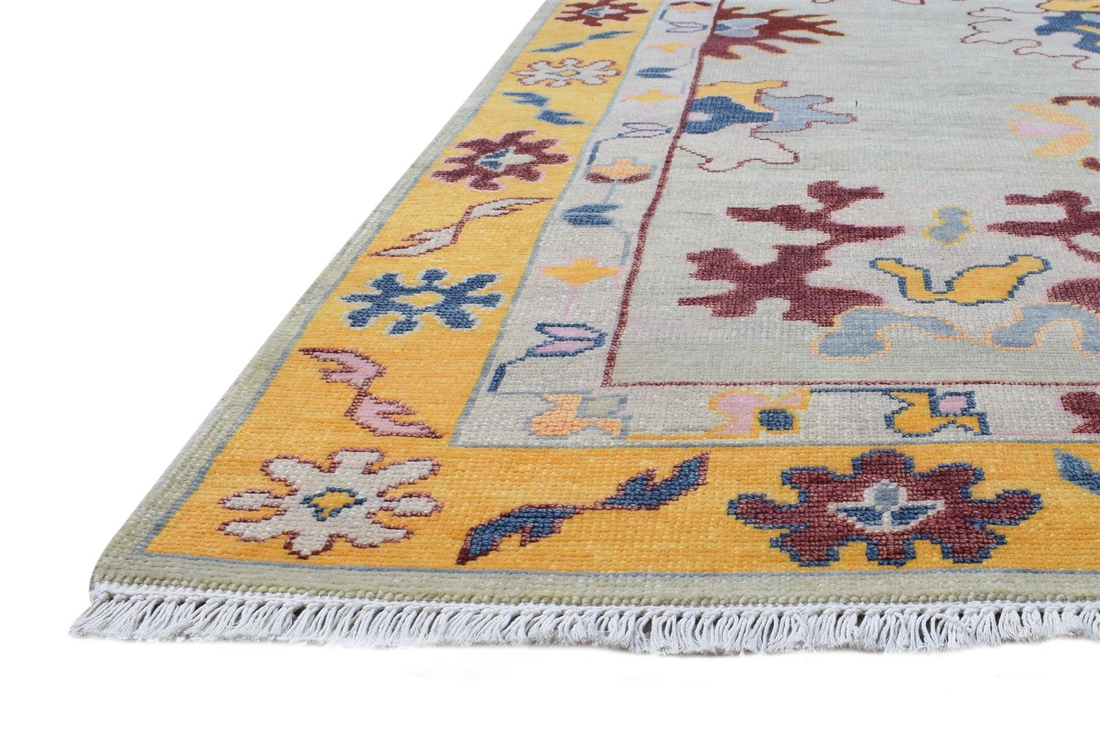 Gene Sage Wool Rug 5' X 7' Persian Hand Knotted Oushak Oriental   7865140510869
