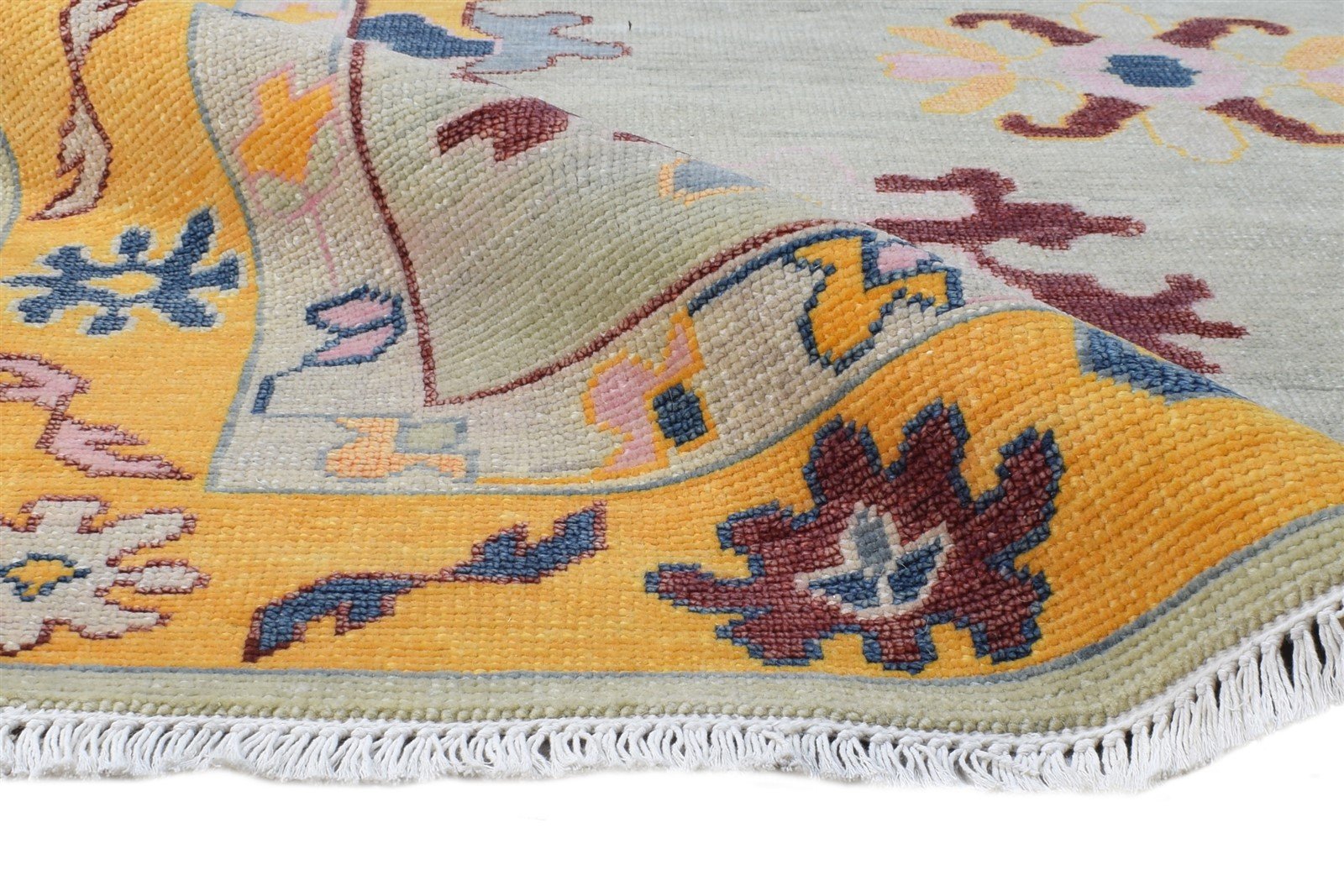 Gene Sage Wool Rug 5' X 7' Persian Hand Knotted Oushak Oriental   7865140510869