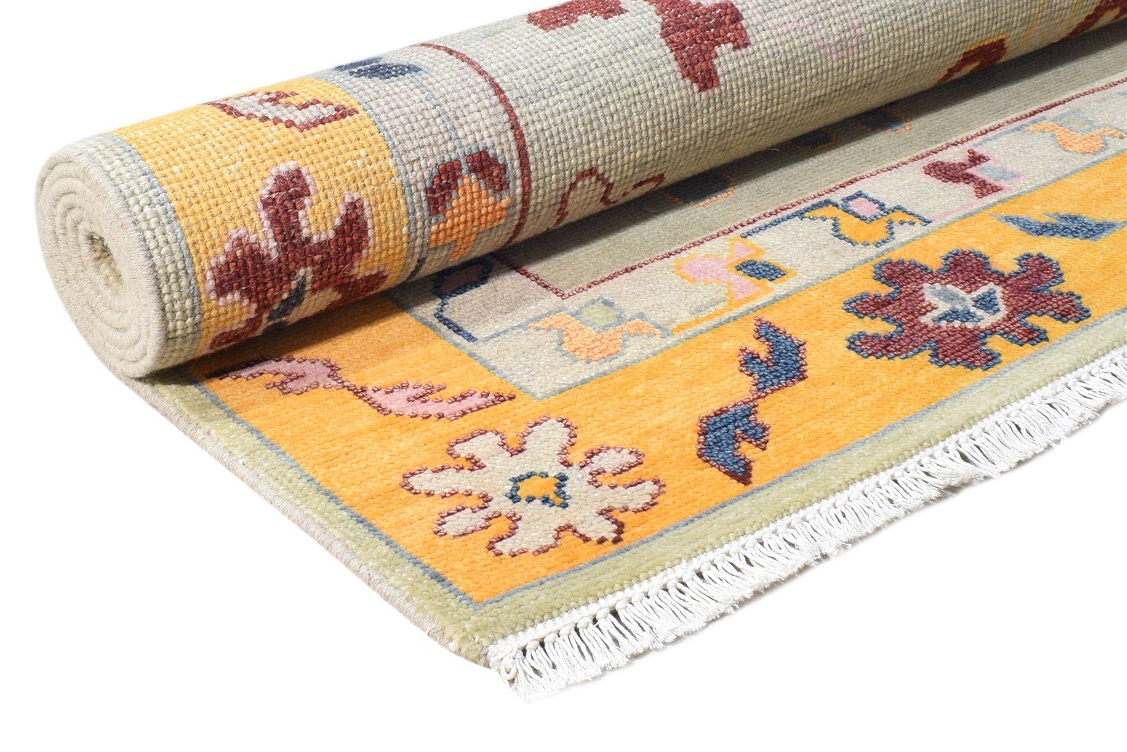 Gene Sage Wool Rug 5' X 7' Persian Hand Knotted Oushak Oriental   7865140510869