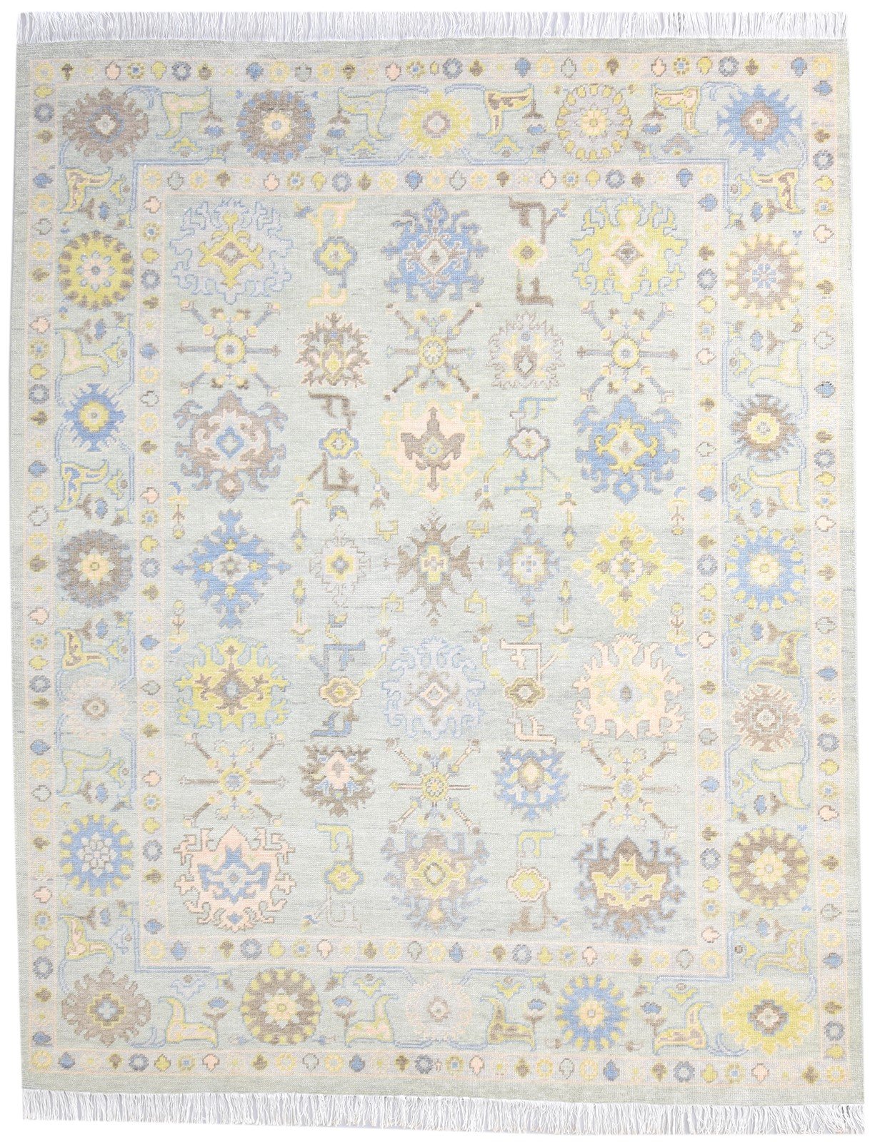 Sage Wool Rug 8' X 10' Persian Hand Knotted Oushak Oriental Large Carpet   7864574050453