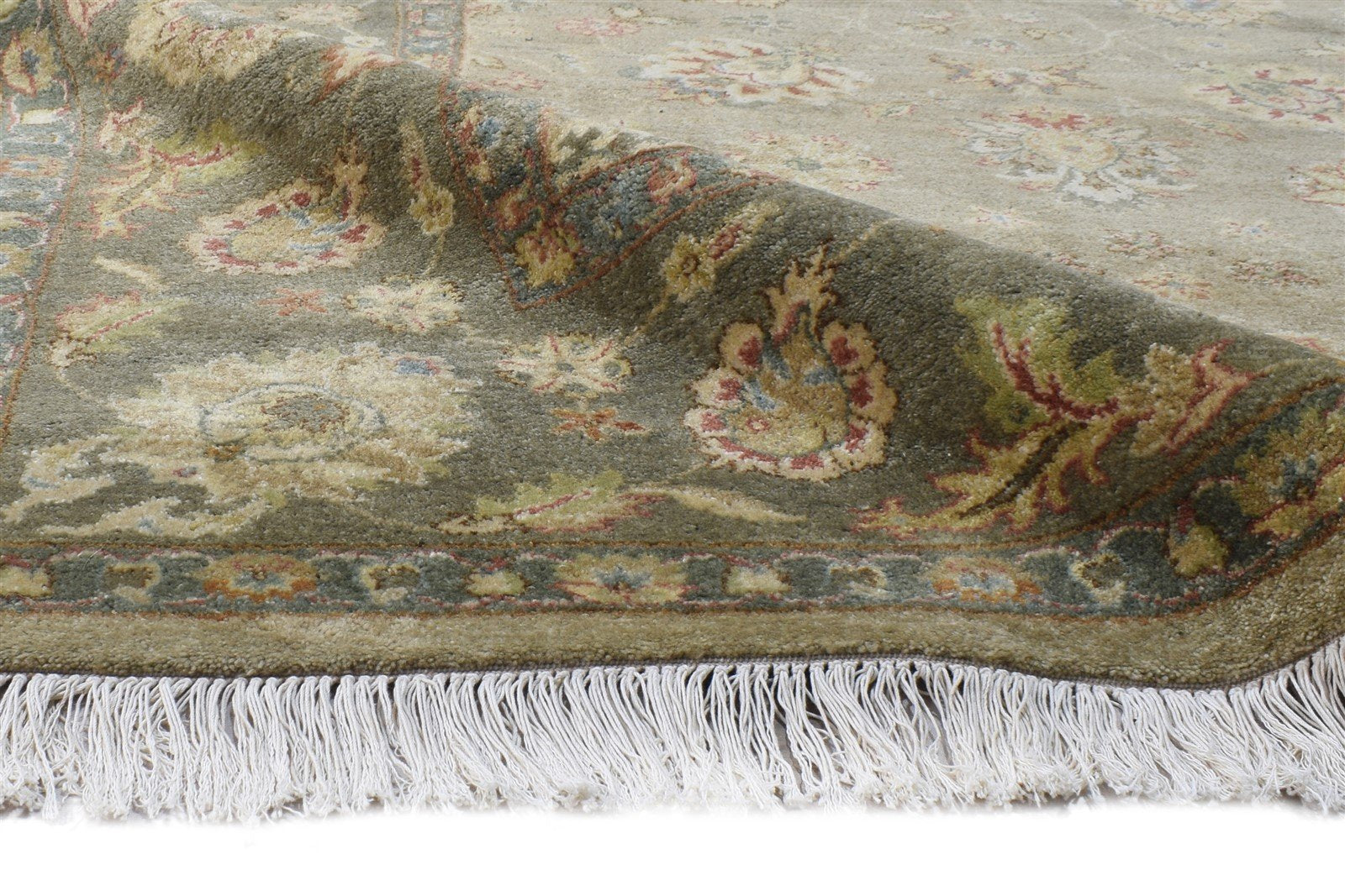 Sage Wool Rug 8' X 9' Persian Hand Knotted Kashan Oriental Large Carpet   7864633426069