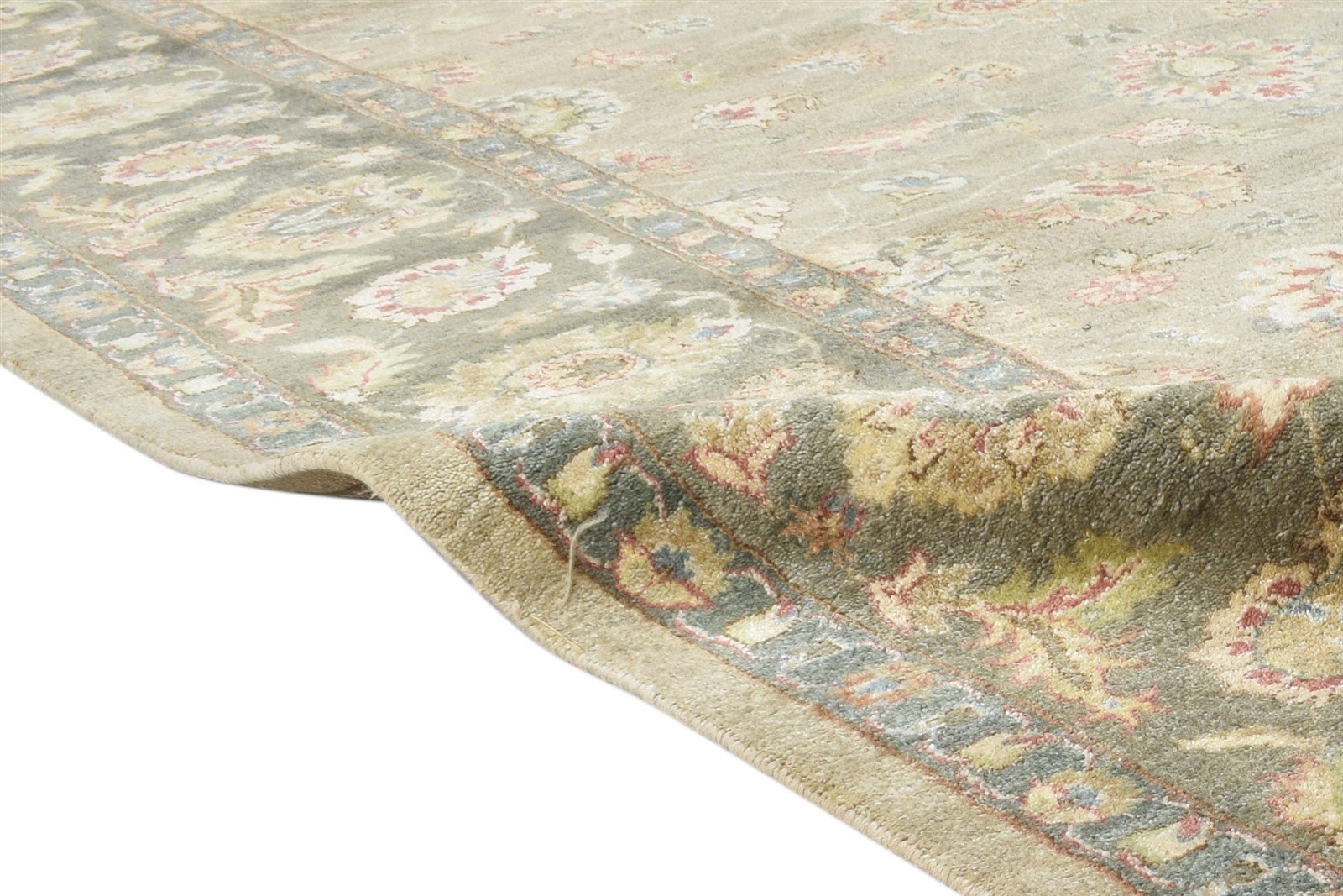 Sage Wool Rug 8' X 9' Persian Hand Knotted Kashan Oriental Large Carpet   7864633426069