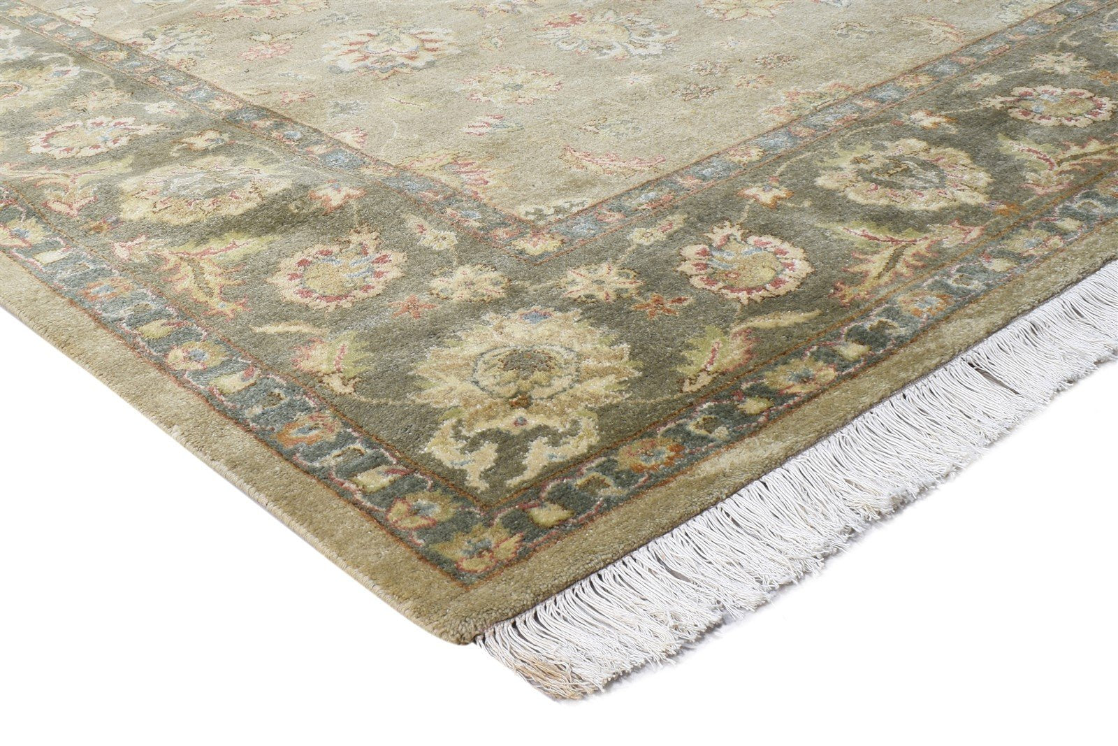 Sage Wool Rug 8' X 9' Persian Hand Knotted Kashan Oriental Large Carpet   7864633426069