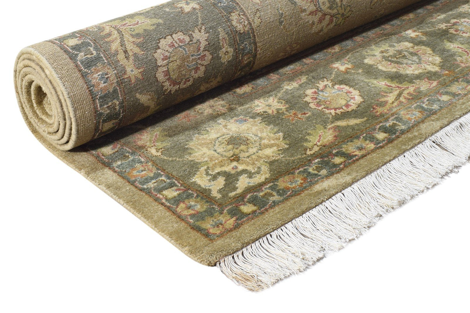 Sage Wool Rug 8' X 9' Persian Hand Knotted Kashan Oriental Large Carpet   7864633426069