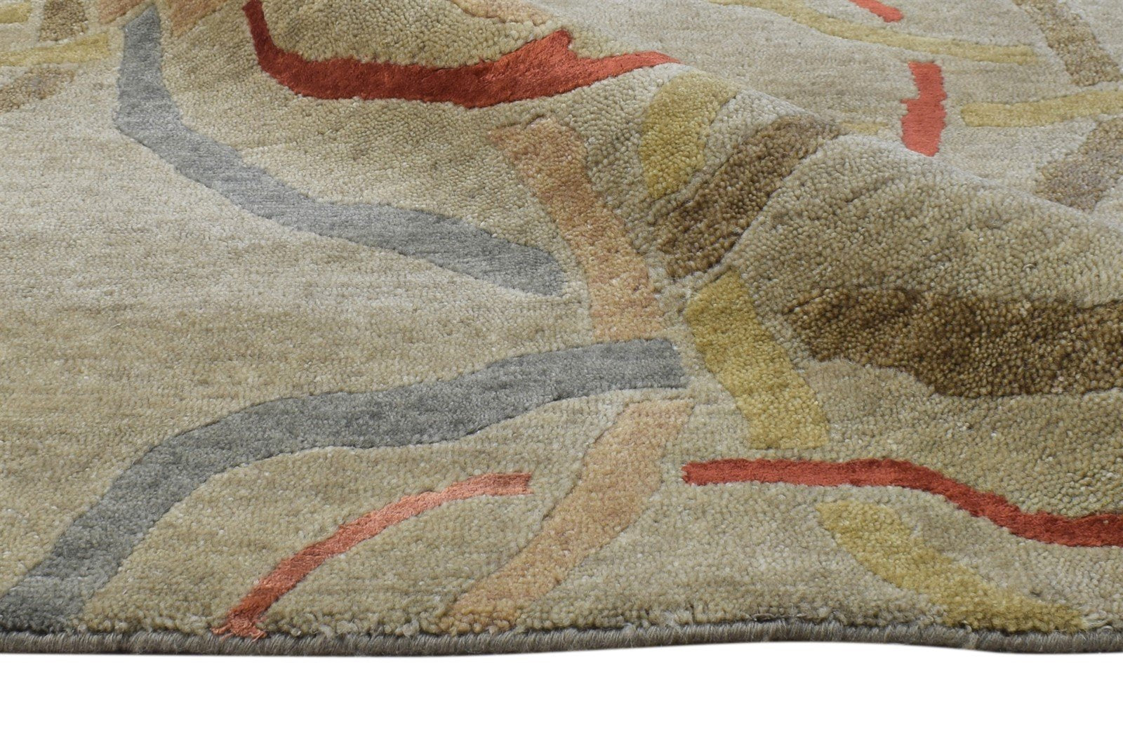 Sage Wool / Silk Rug 6X9 Modern Hand Knotted Moroccan Abstract Room Size Carpet   7865071435925