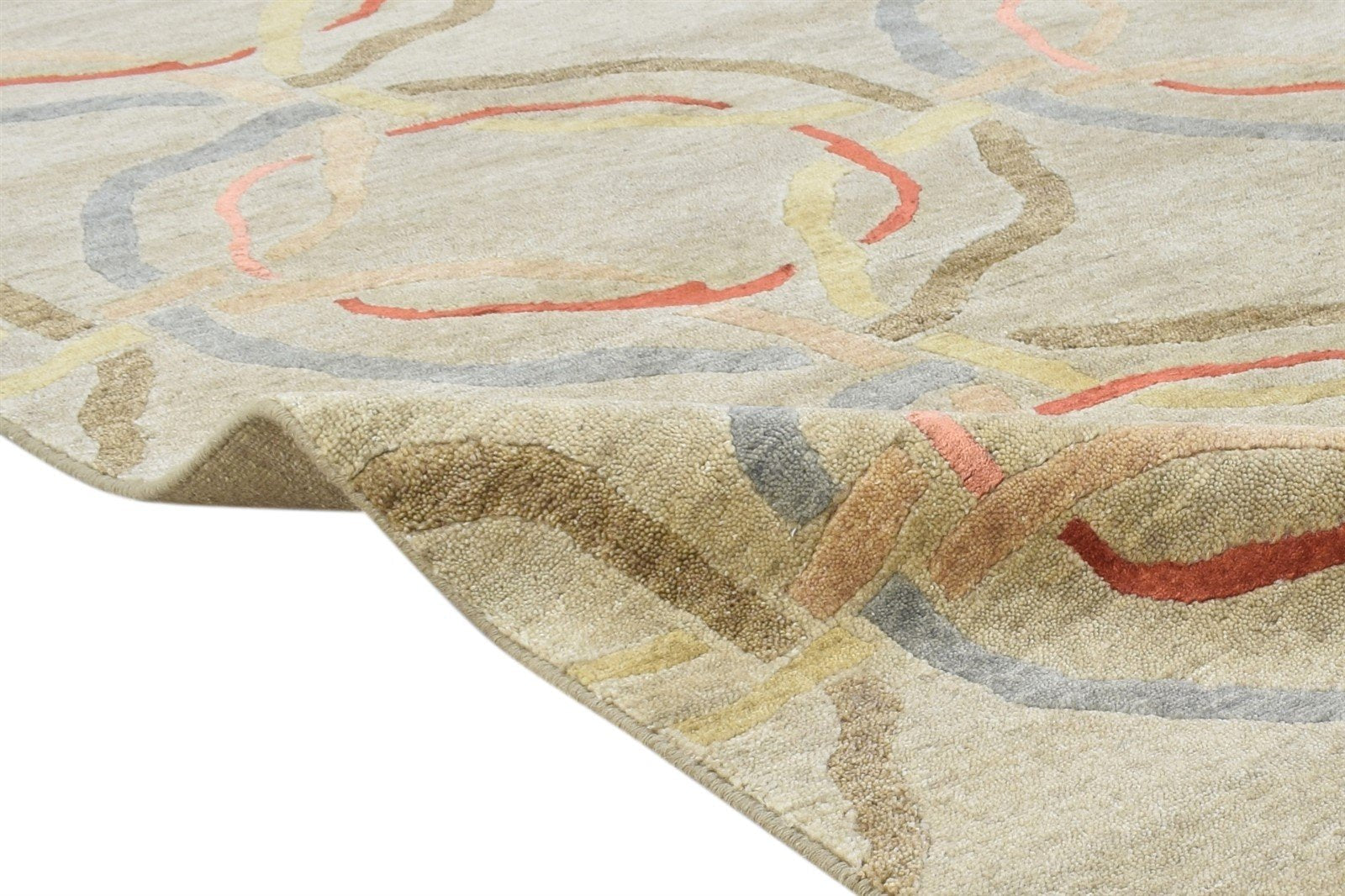 Sage Wool / Silk Rug 6X9 Modern Hand Knotted Moroccan Abstract Room Size Carpet   7865071435925