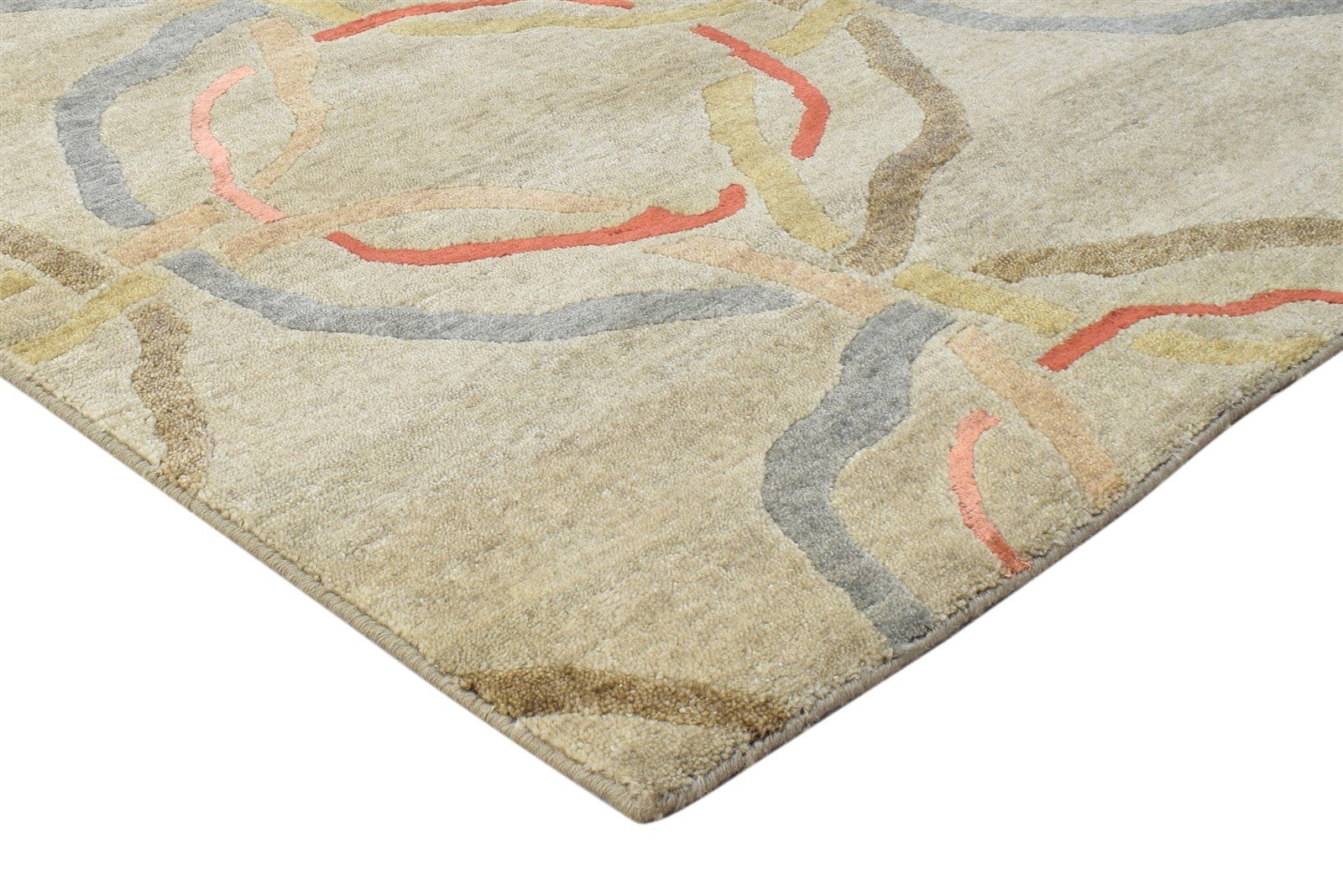 Sage Wool / Silk Rug 6X9 Modern Hand Knotted Moroccan Abstract Room Size Carpet   7865071435925