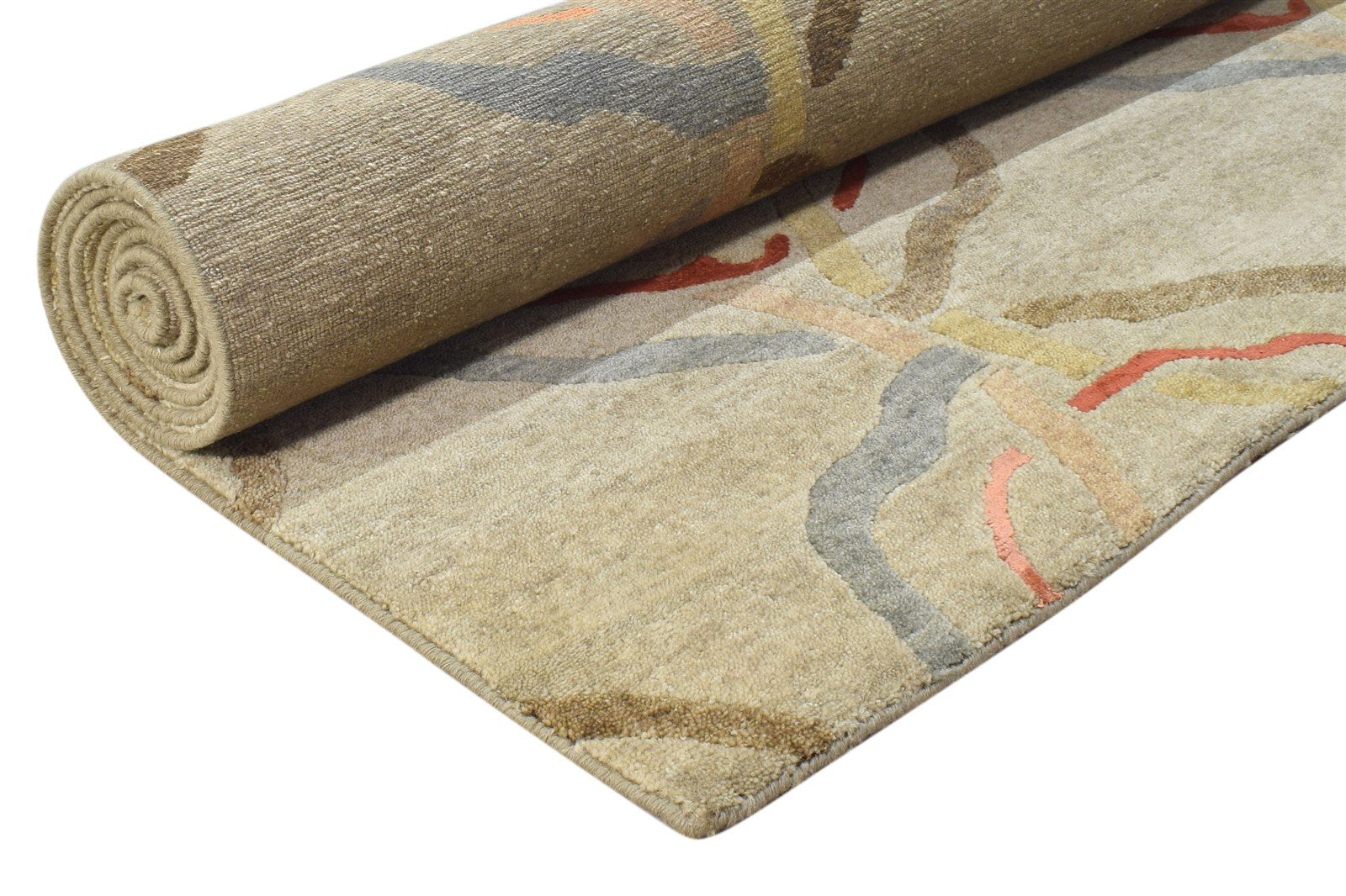 Sage Wool / Silk Rug 6X9 Modern Hand Knotted Moroccan Abstract Room Size Carpet   7865071435925