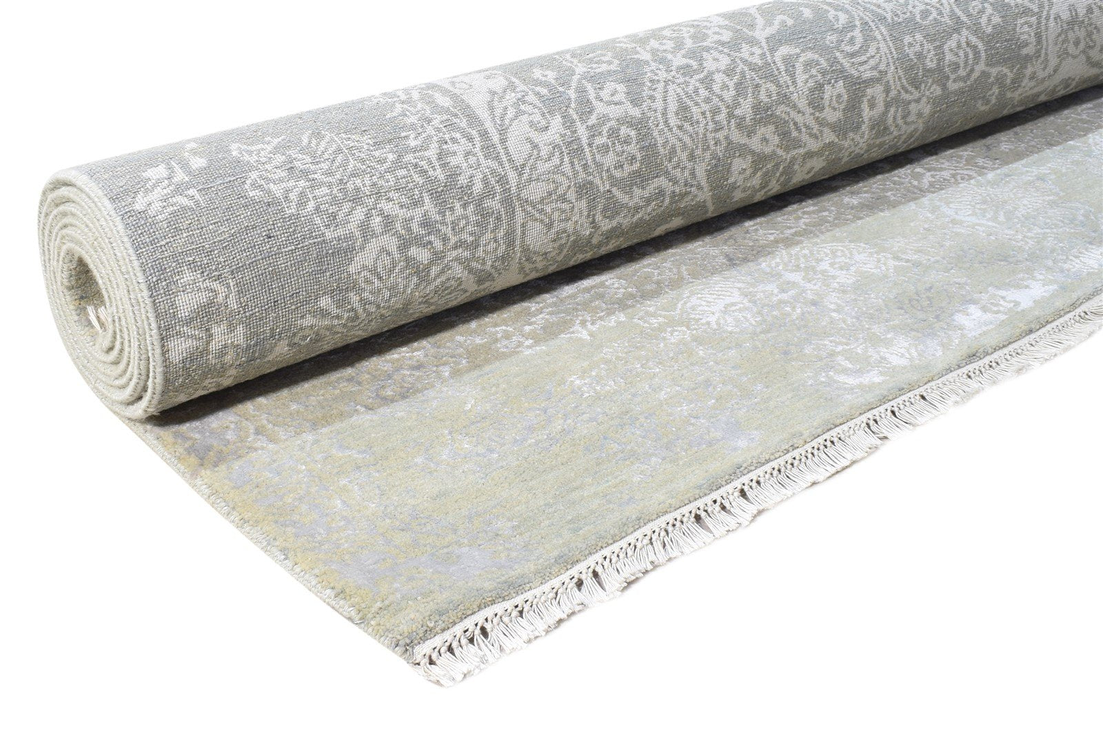 Sage Wool / Silk Rug 8X10 Modern Hand Knotted Oriental Abstract Large Carpet   7864621498517