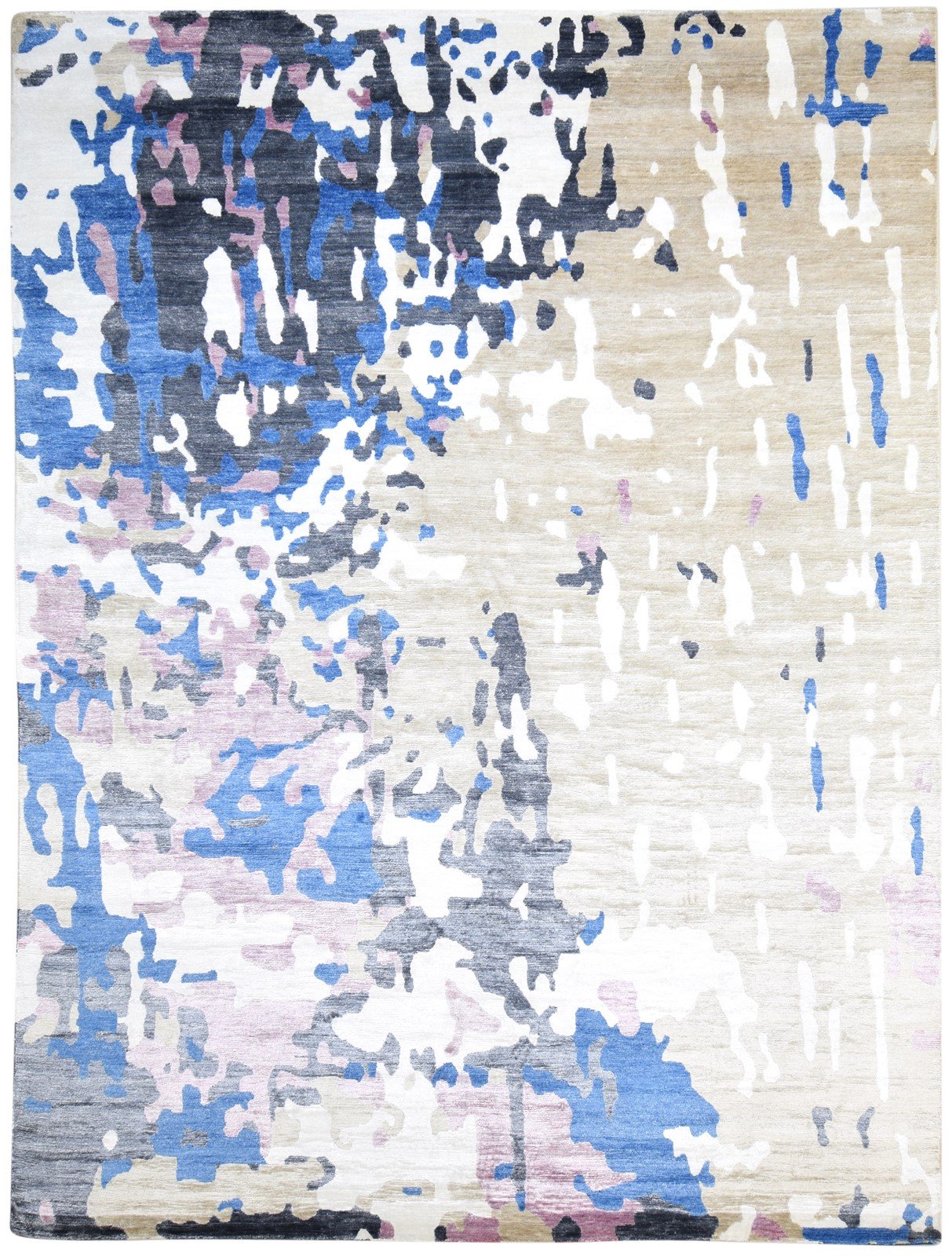 Sage Wool / Silk Rug 9X12 Modern Hand Woven French Abstract Extra Large Carpet   7864810176661