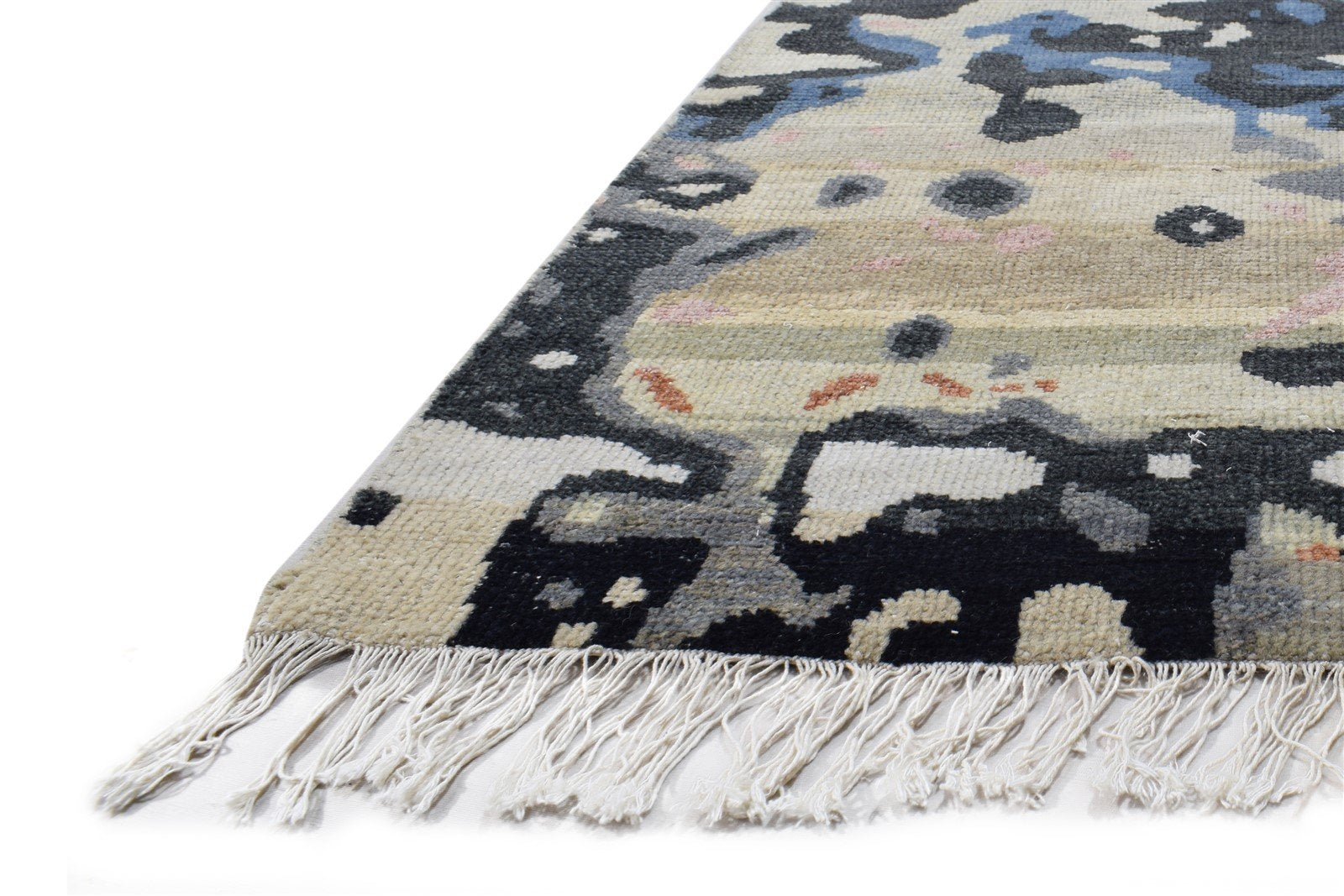 Sand Wool Rug 3' X 5' Modern Hand Knotted Bohemian Abstract Small Carpet   7864944230549