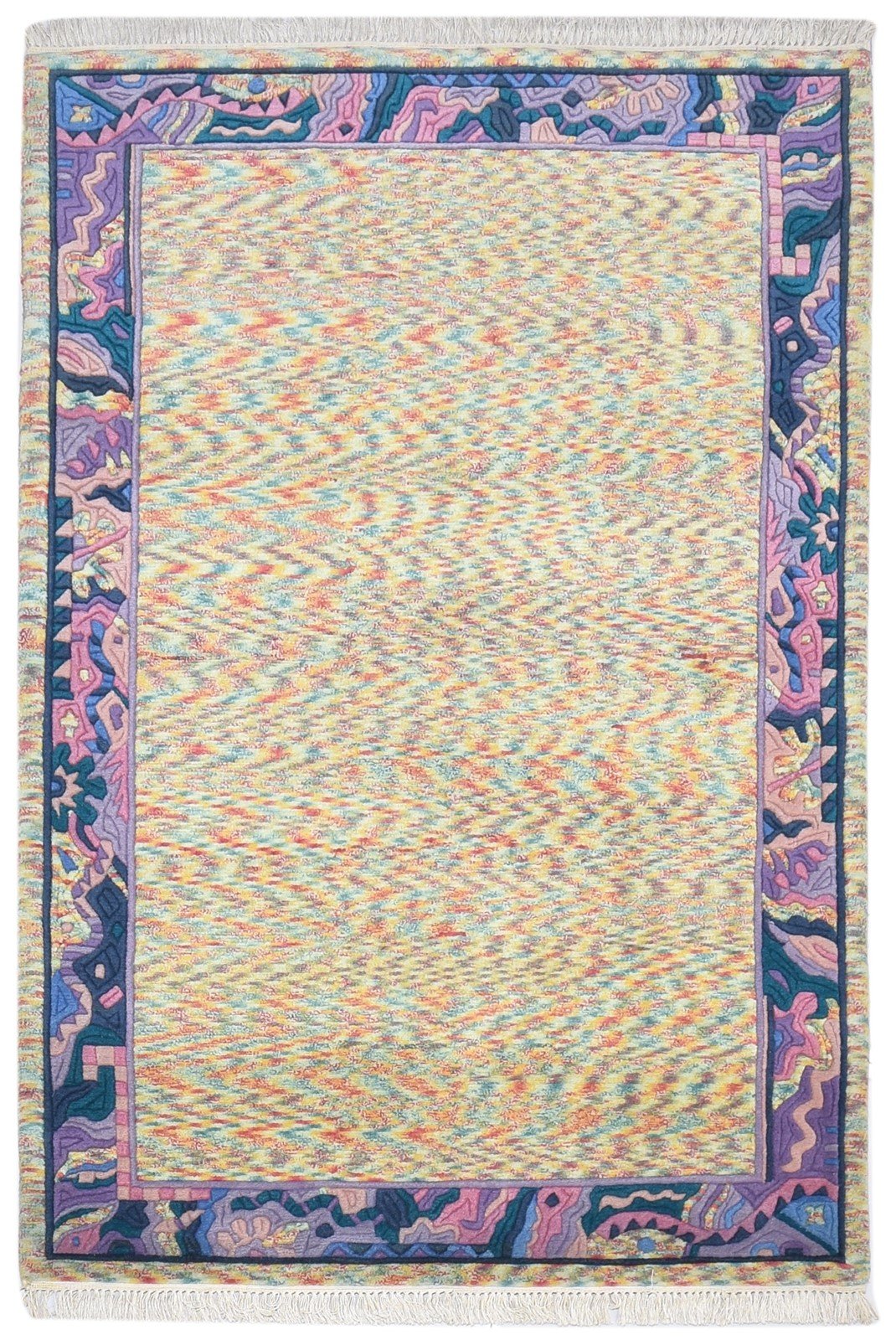 Sand Wool Rug 4' X 6' Modern Hand Knotted Bohemian Oriental Room Size Carpet   7864891932821
