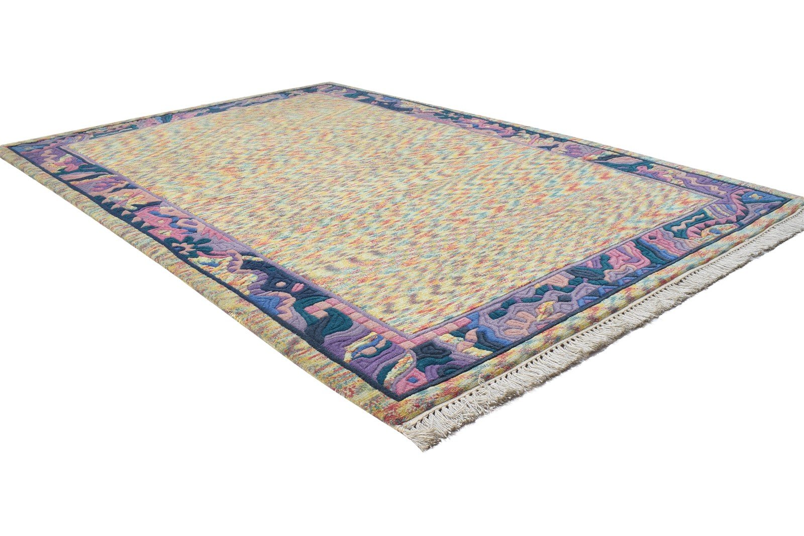 Reena Sand Wool Rug 4' X 6' Modern Hand Knotted Bohemian Oriental   7864891932821