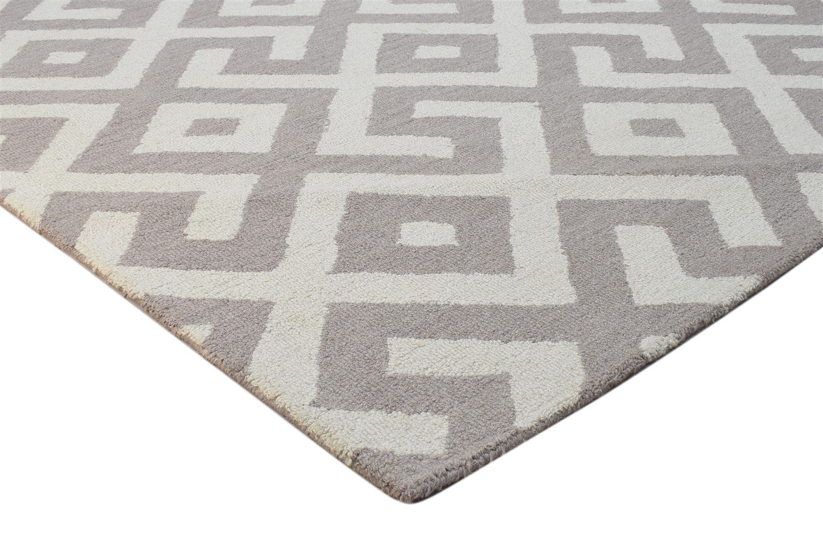 Nissa Sand Wool Rug 5' X 8' Modern Hand Tufted Scandinavian Geometric   7864253841557