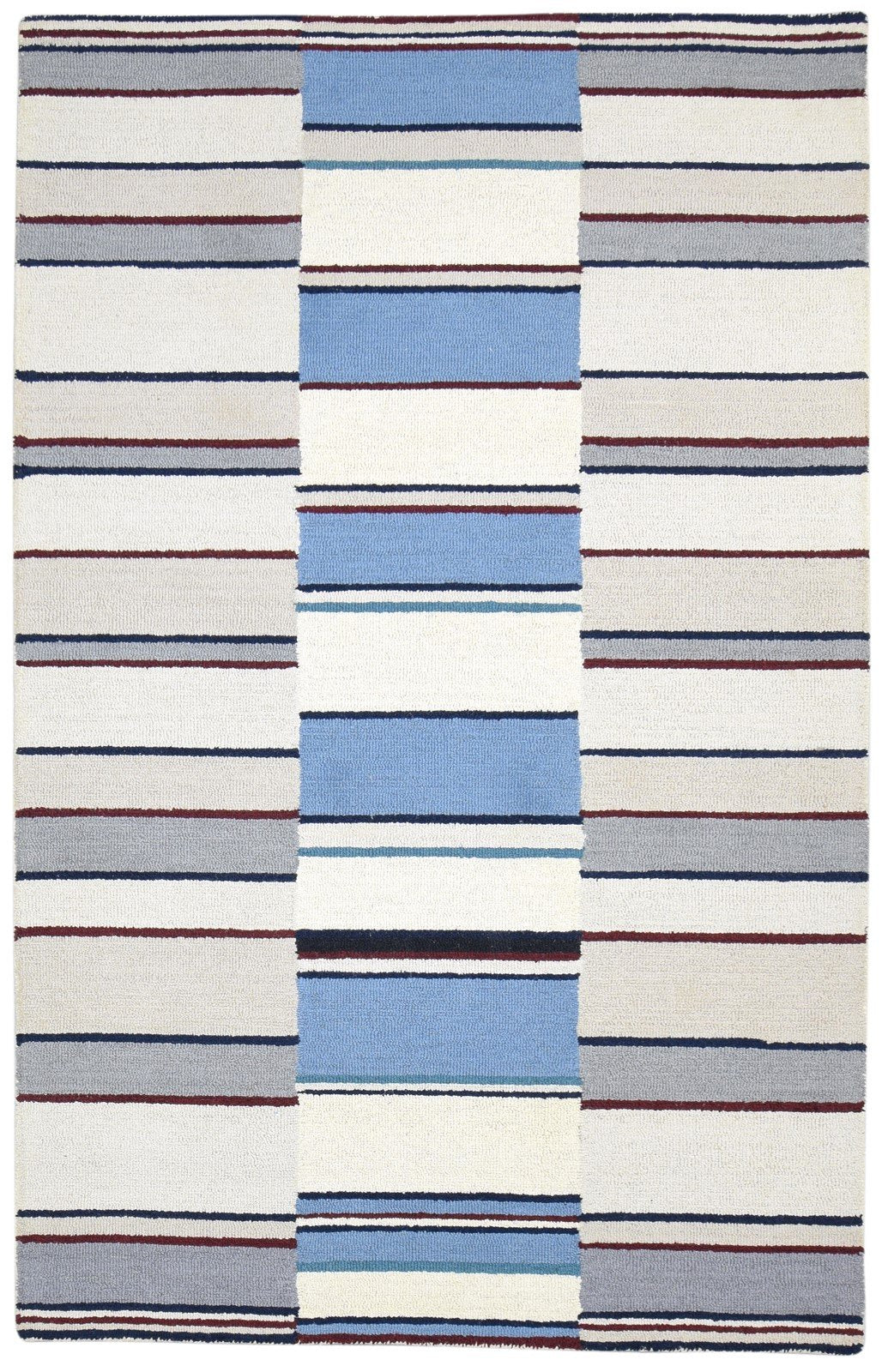 Bibbie Sand Wool Rug 5' X 8' Modern Hand Tufted Scandinavian Striped   7864282546325