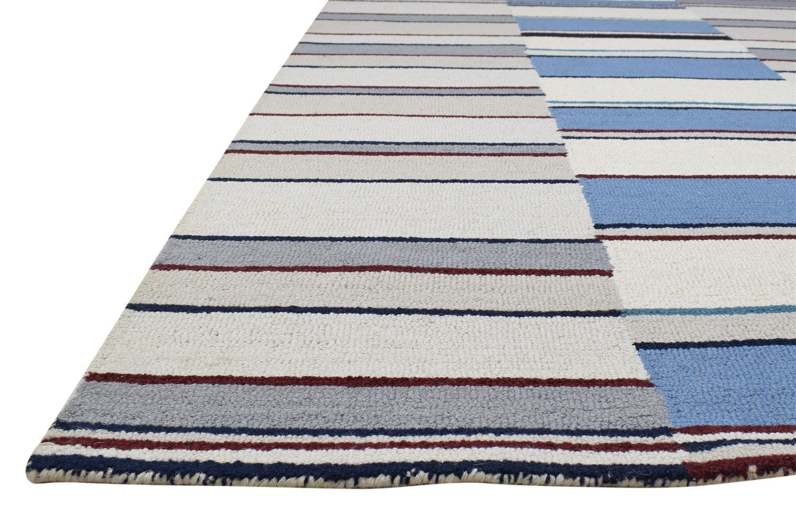 Bibbie Sand Wool Rug 5' X 8' Modern Hand Tufted Scandinavian Striped   7864282546325